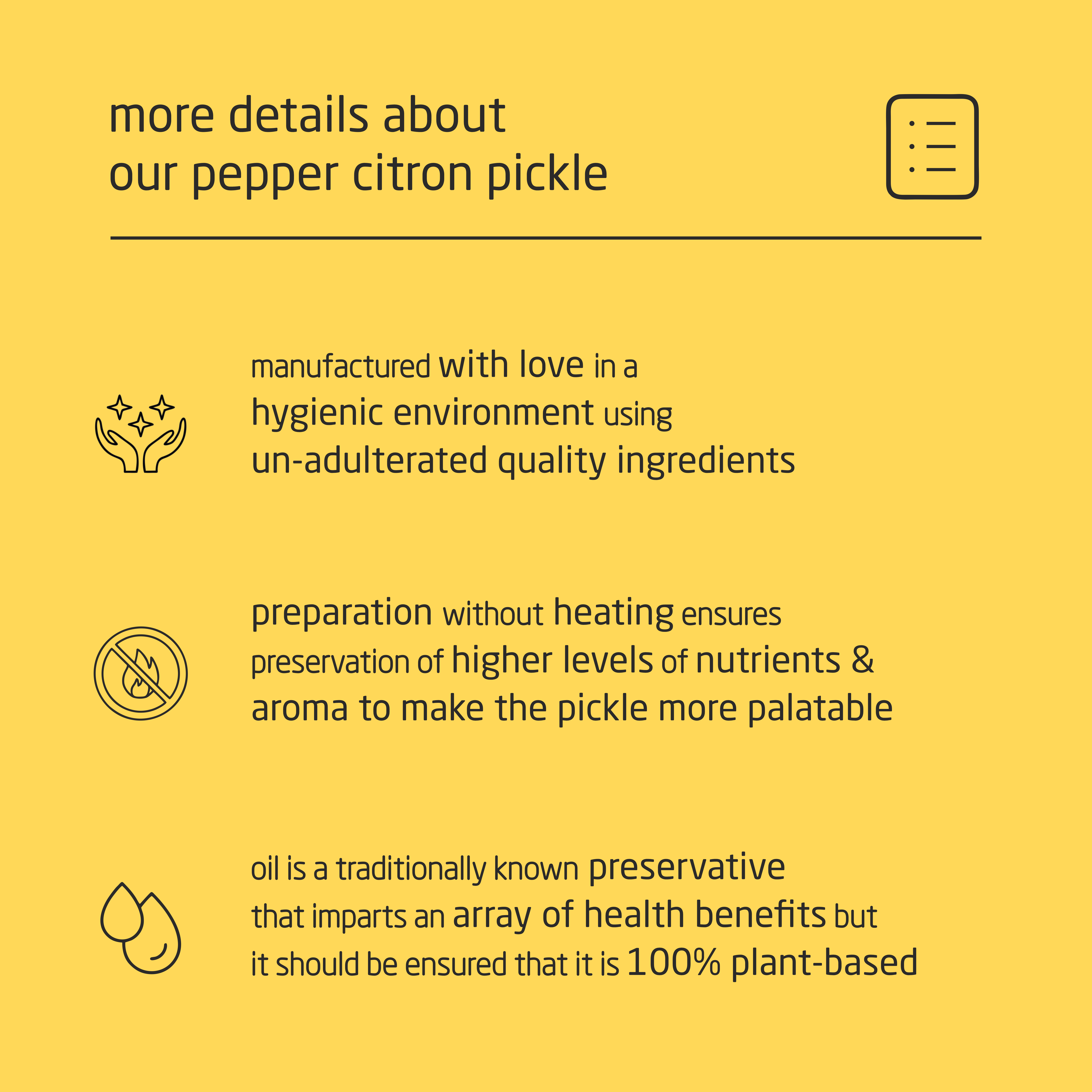 Feel Sattvic Premium Cold-Packed  Pepper Citron Pickle – 185g
