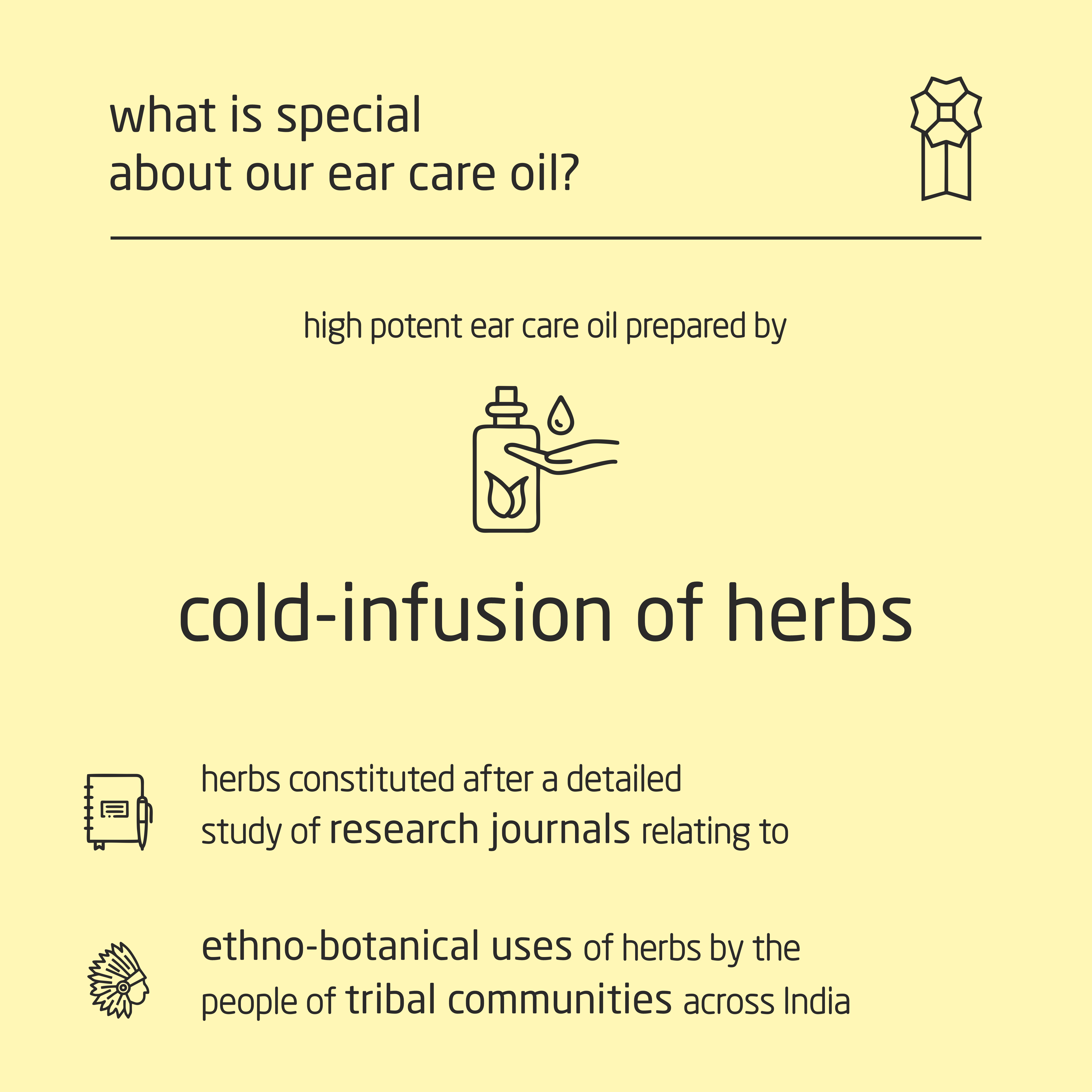 Feel Sattvic Premium Herbal Cold-Infused  Ear Care Oil - 100ml