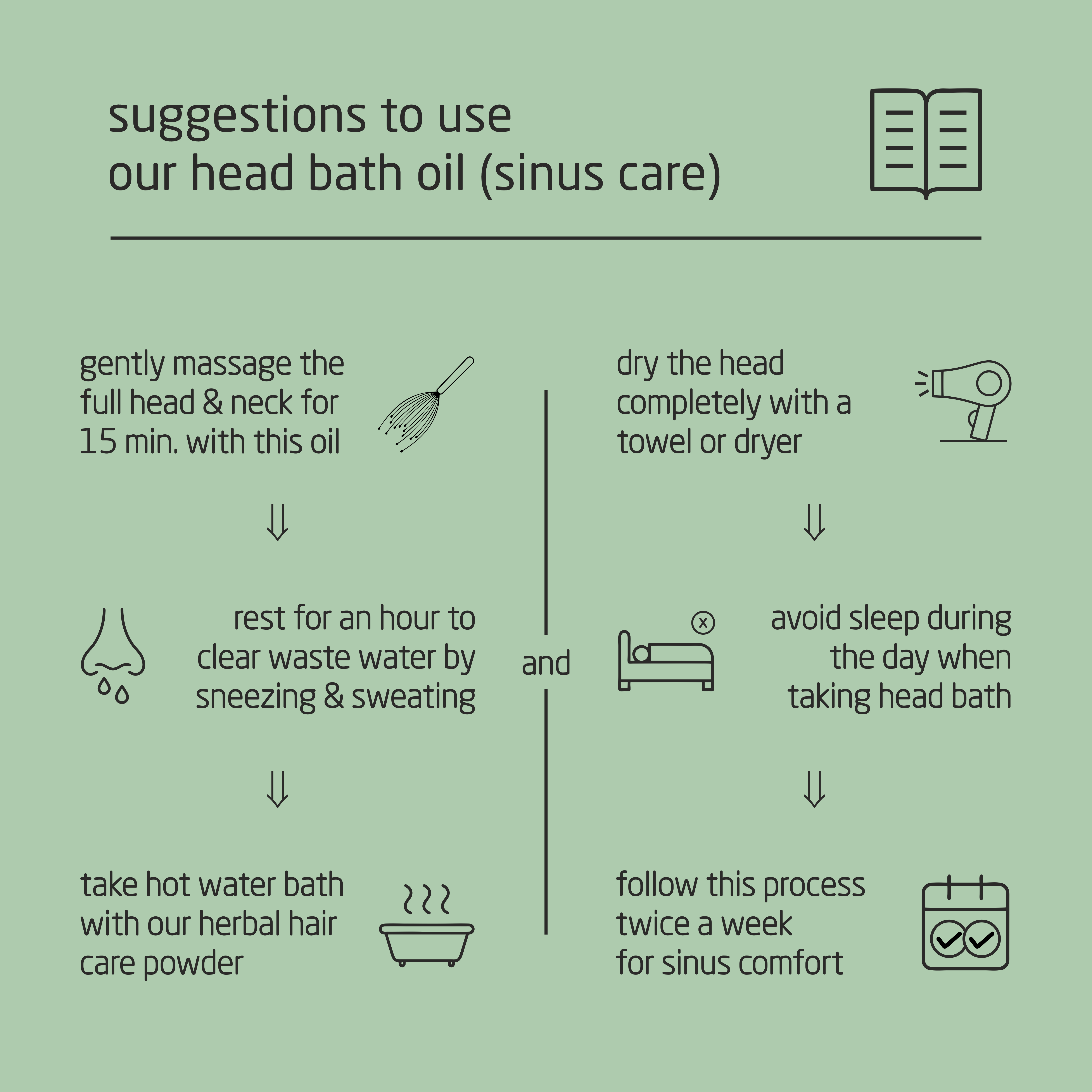 Feel Sattvic  Premium Herbal Cold-Infused  Head Bath Oil (Sinus Care) - 100ml