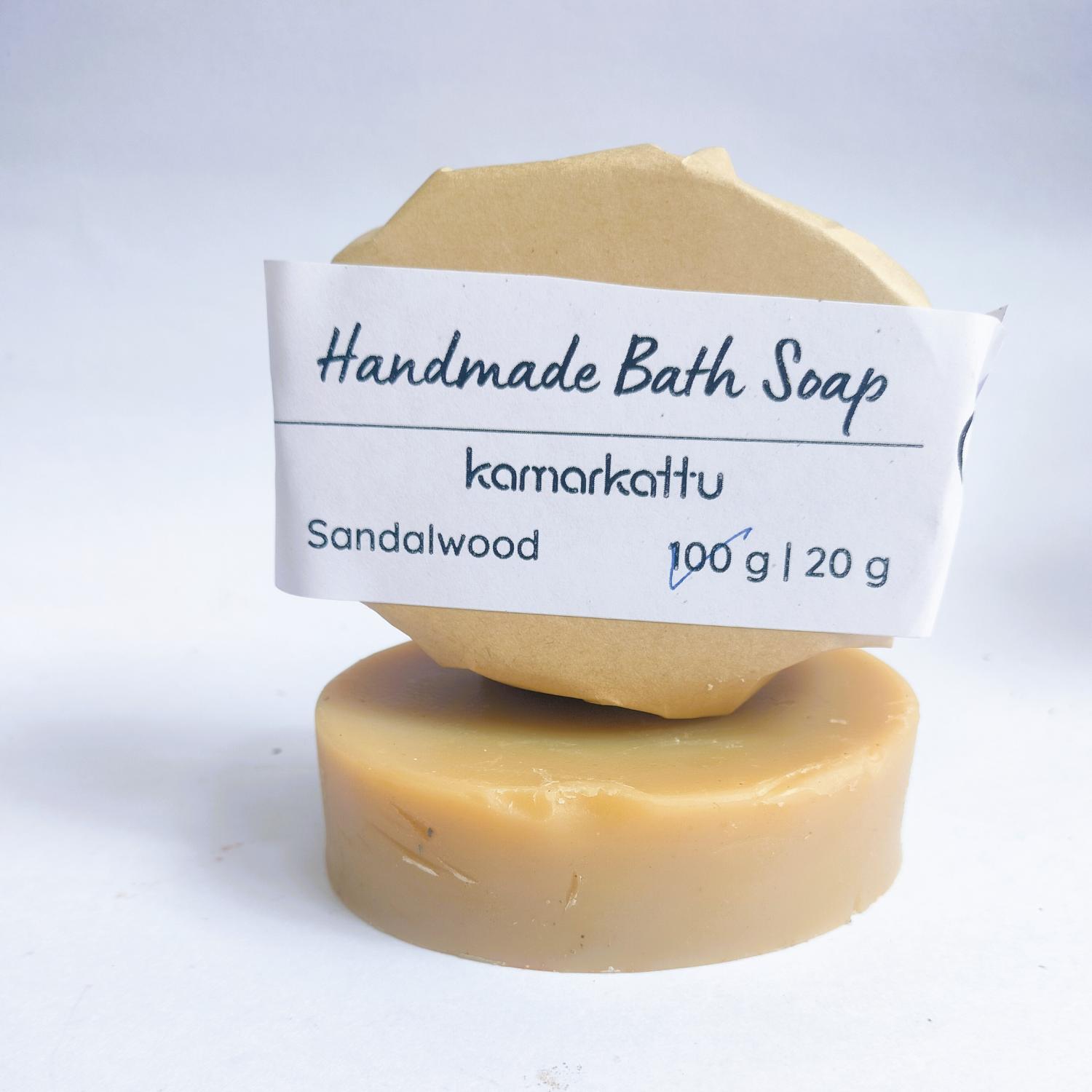 Kamarkattu Ecostore Handmade Bath Soap: Sandalwood - Pack of 6