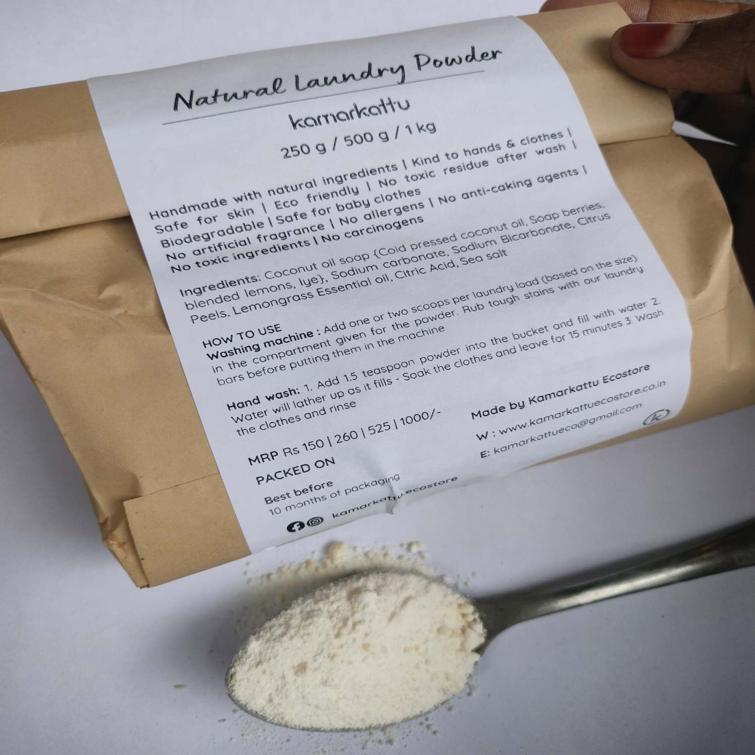 Kamarkattu Ecostore Natural Laundry Powder - 1 K