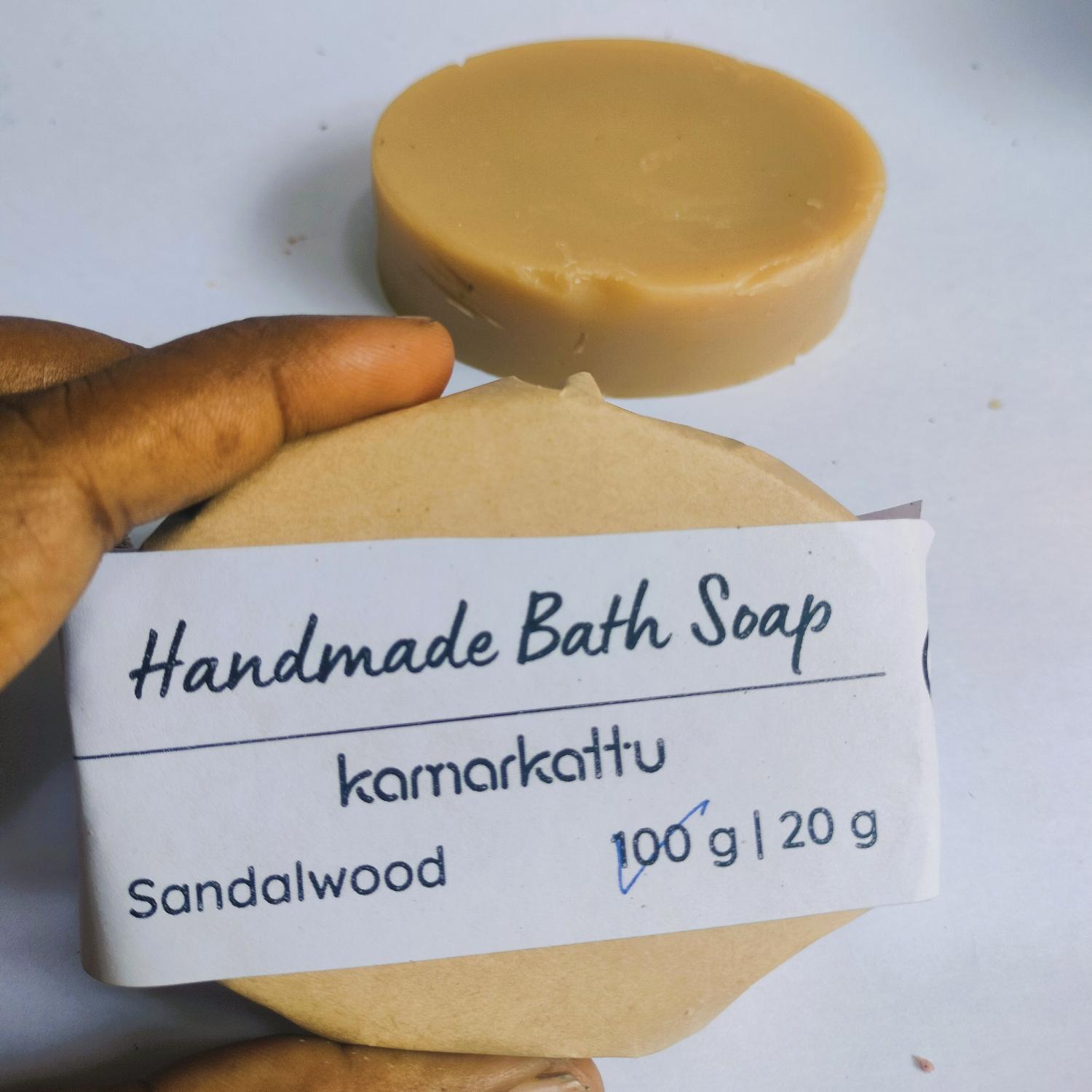 Kamarkattu Ecostore Handmade Bath Soap: Sandalwood - Pack of 6