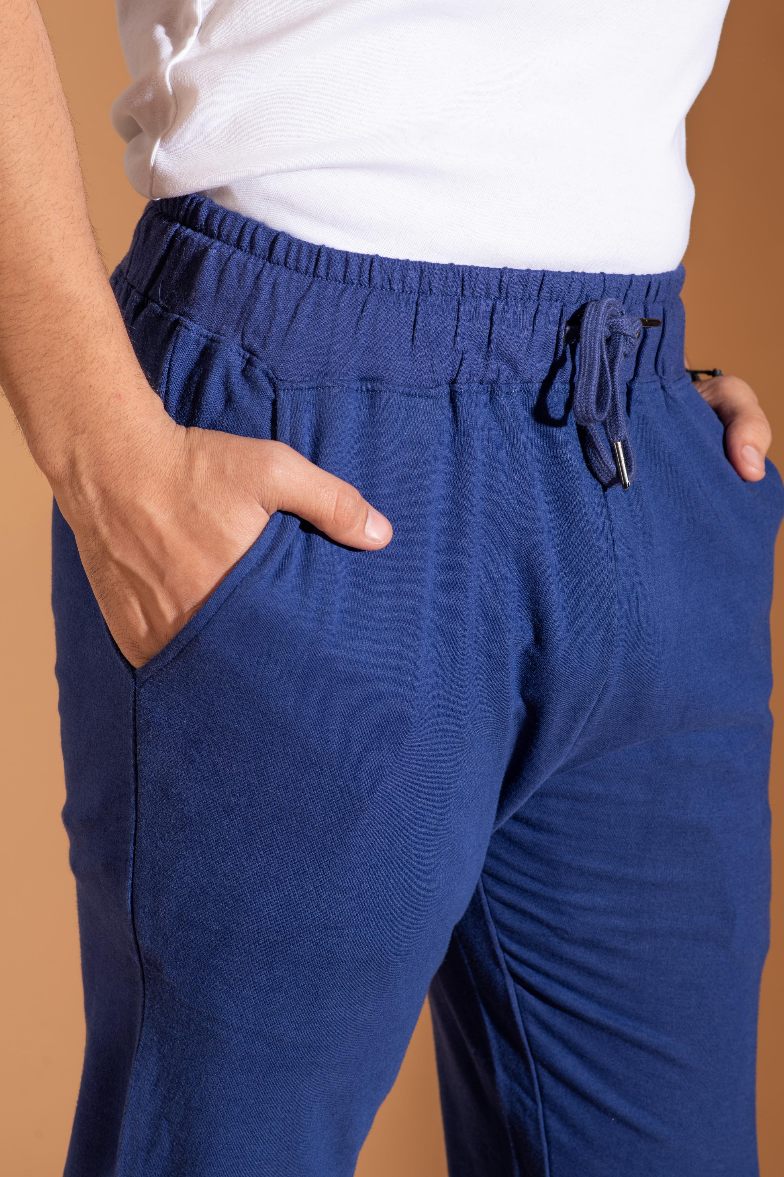 Bambians Men Track Pants-NavyBlue
