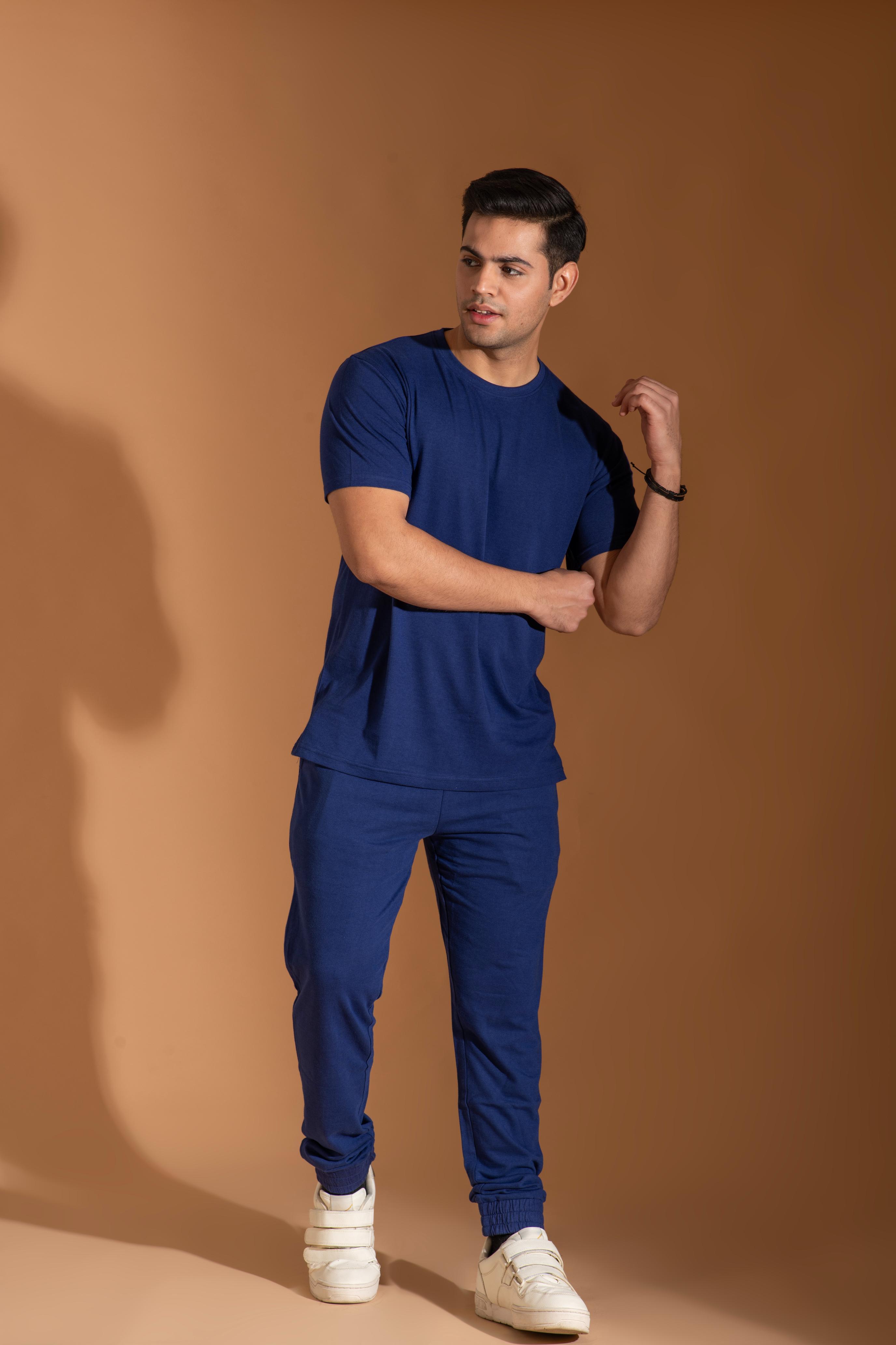 Bambians Men Tracks Co-ords-NavyBlue