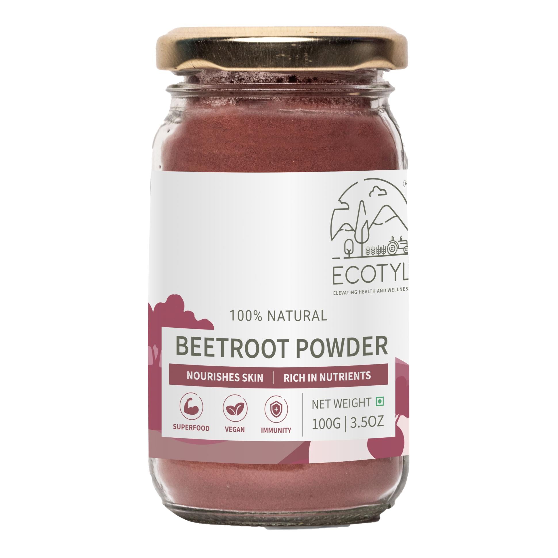 Ecotyl Beetroot Powder | Boosts Metabolism | Good For Skin | 100g