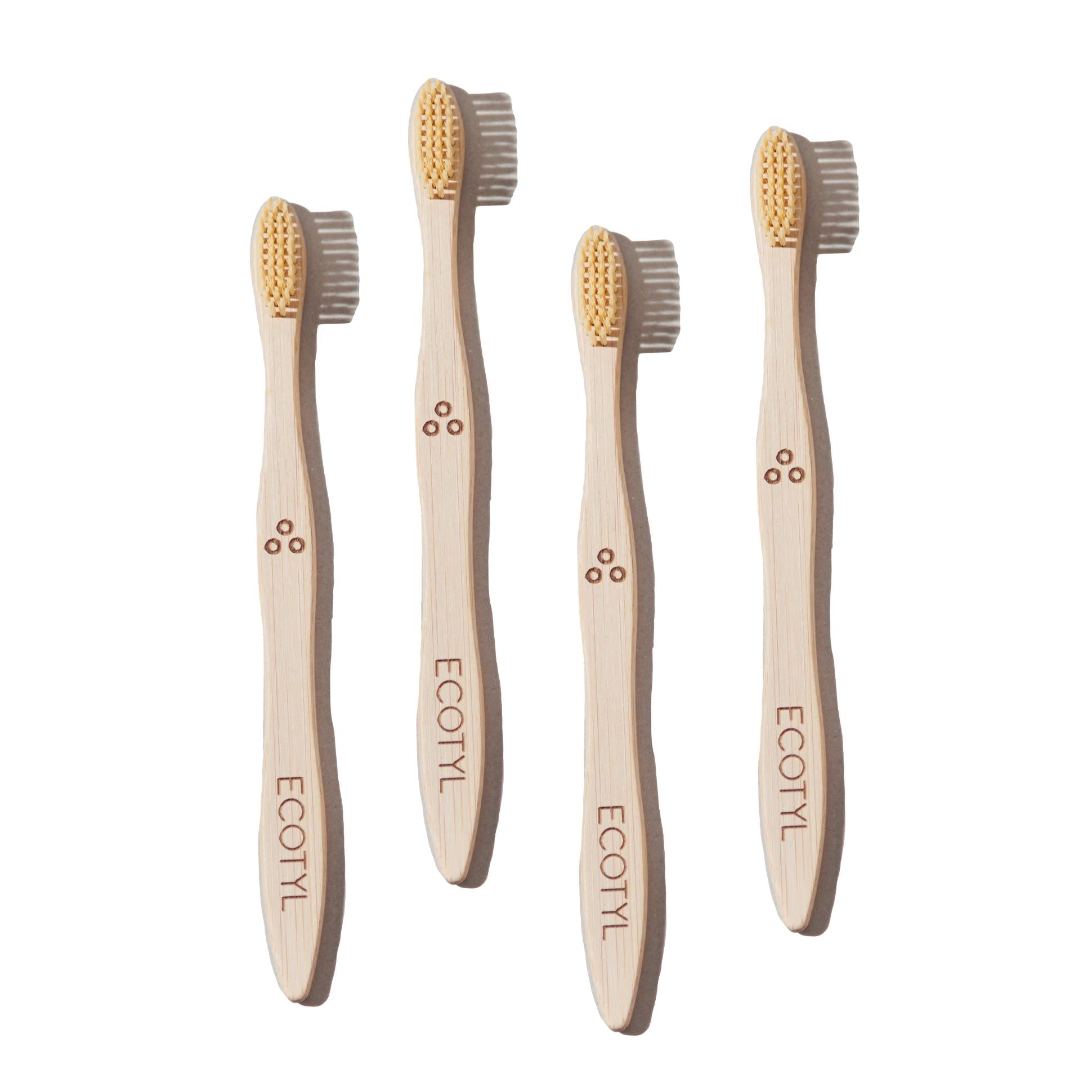 Ecotyl Bamboo Tooth Brush | Ultra Soft Bristles | Thorough Cleaning | Set of 4