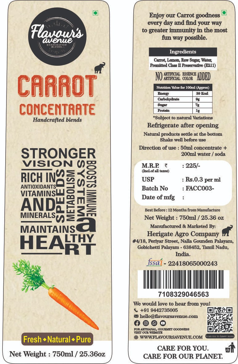 Flavours Avenue Carrot Concentrate 750ml
