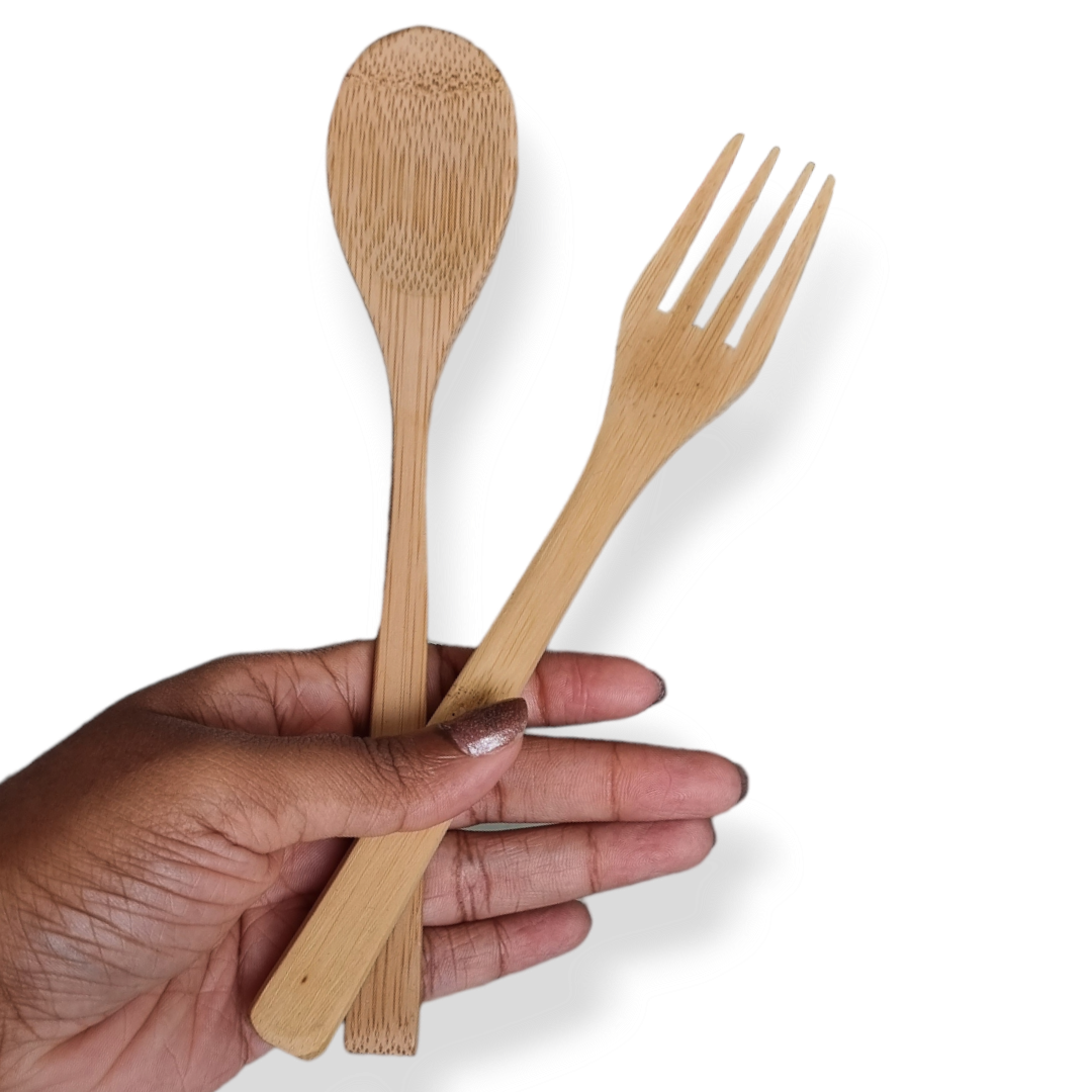 Comorin Coconuts Eco-Friendly Bamboo Spoon & Fork Set