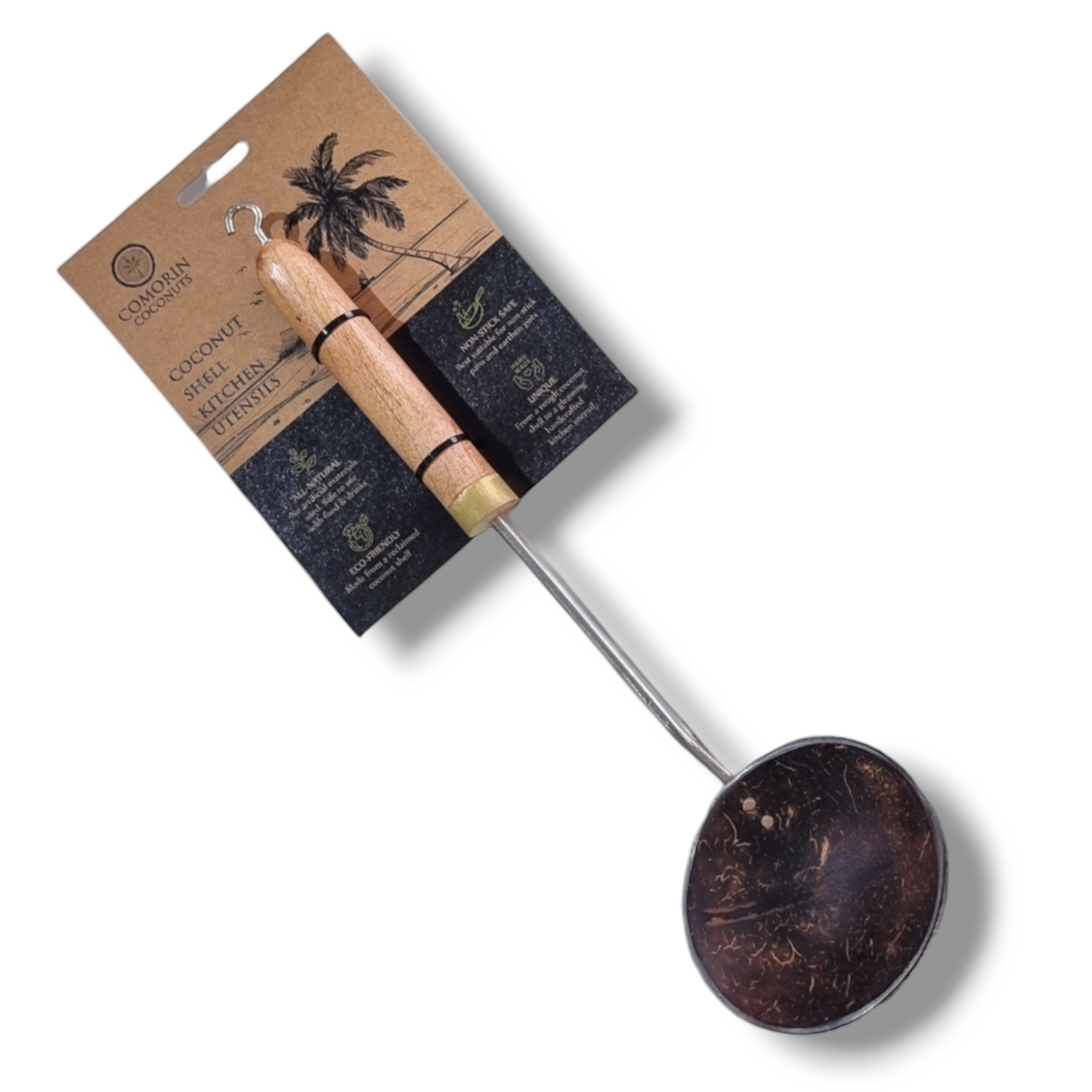 Comorin Coconuts Cooking Ladle - Medium (Stainless Steel handle | Copper joints)