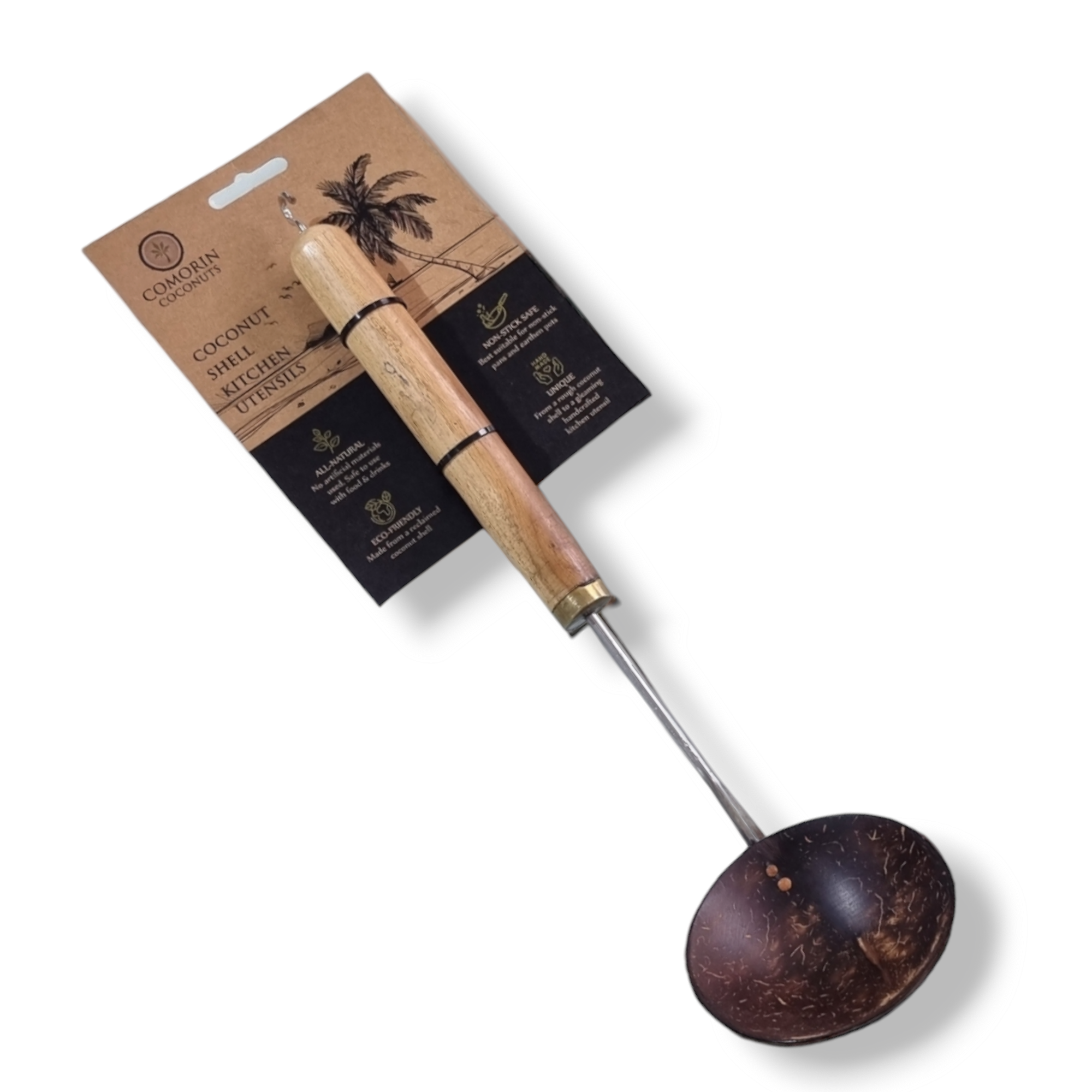 Comorin Coconuts Cooking Ladle - Large (Stainless Steel handle | Copper joints)