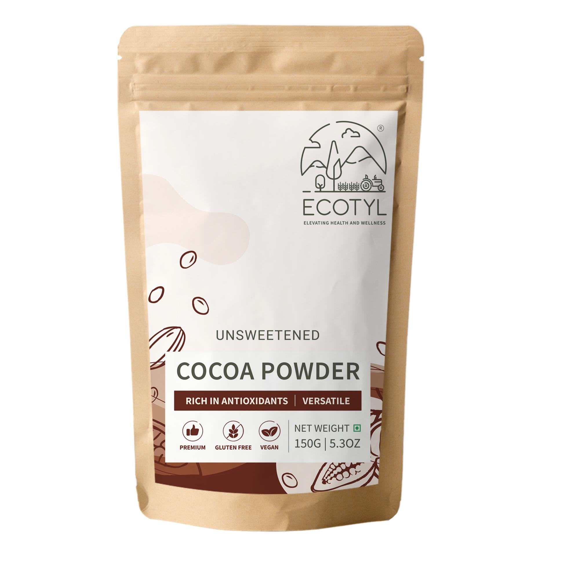 Ecotyl Cocoa Powder | Unsweetened | Perfect for Baking | 150g