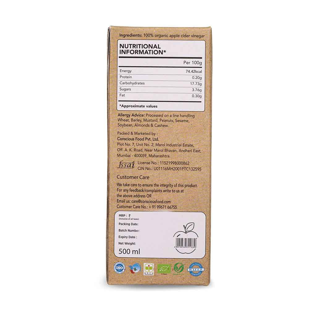 Conscious Food Apple Cider Vinegar 500ml