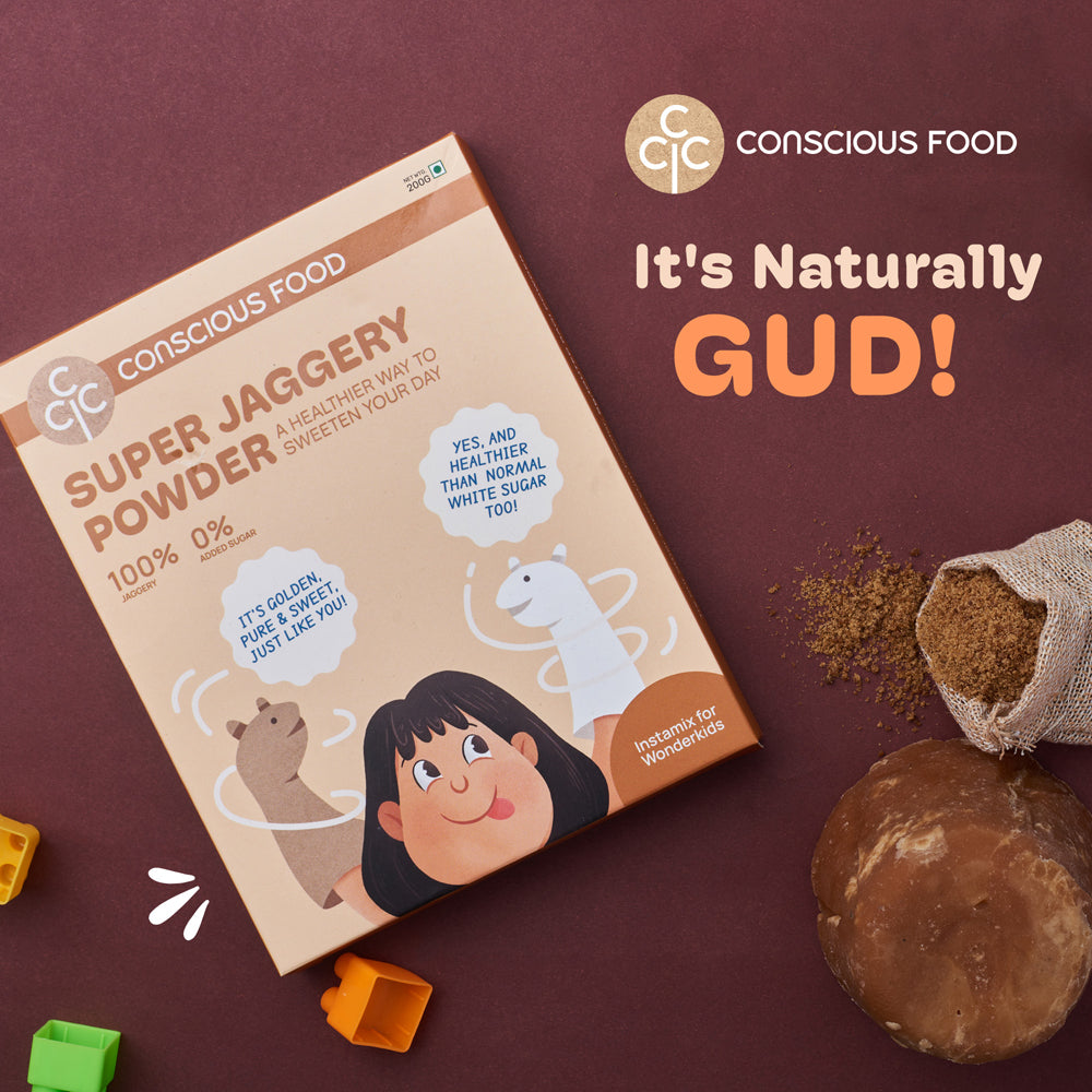 Conscious Food Super Jaggery Powder | 200g | 100% Natural | No Sugar | No Preservatives | No Trans Fat