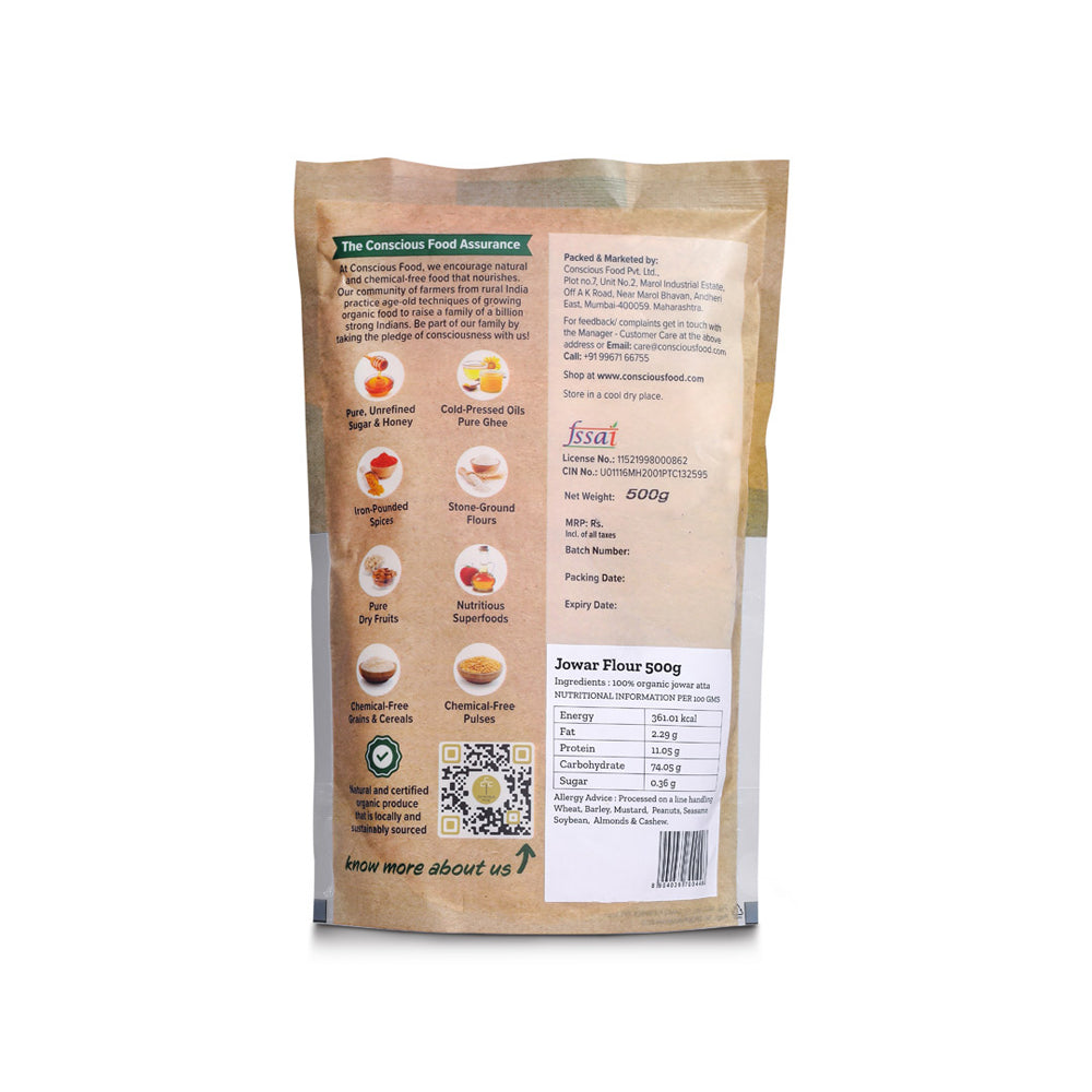 Conscious Food Sorghum Flour (Jowar Atta) 500g