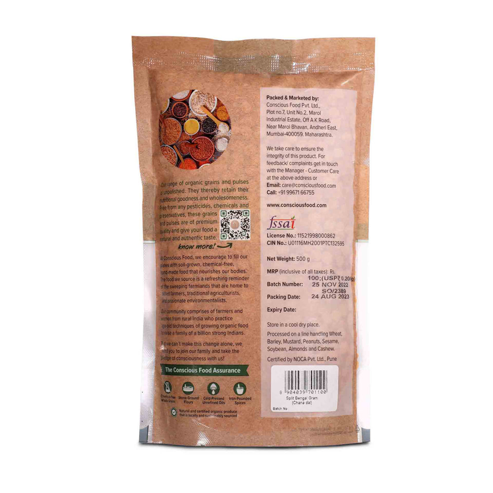 Conscious Food Split Bengal Gram (Chana Dal) 500g