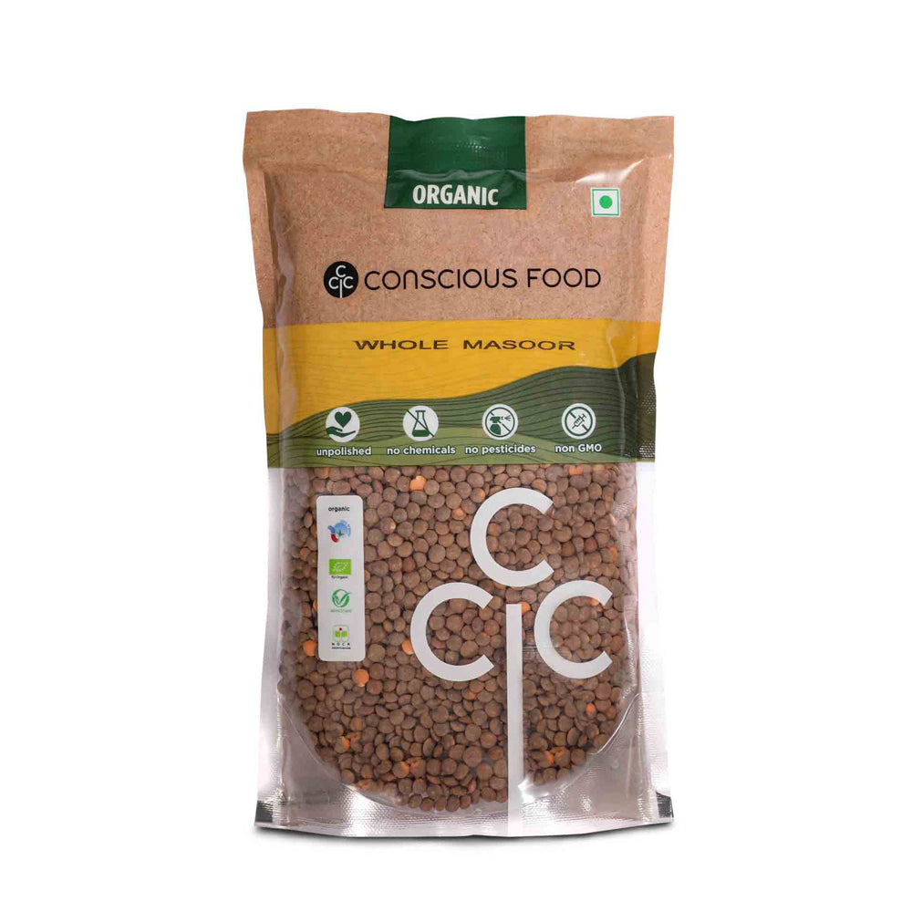 Conscious Food Whole Red Lentil (Masoor Whole) 500g