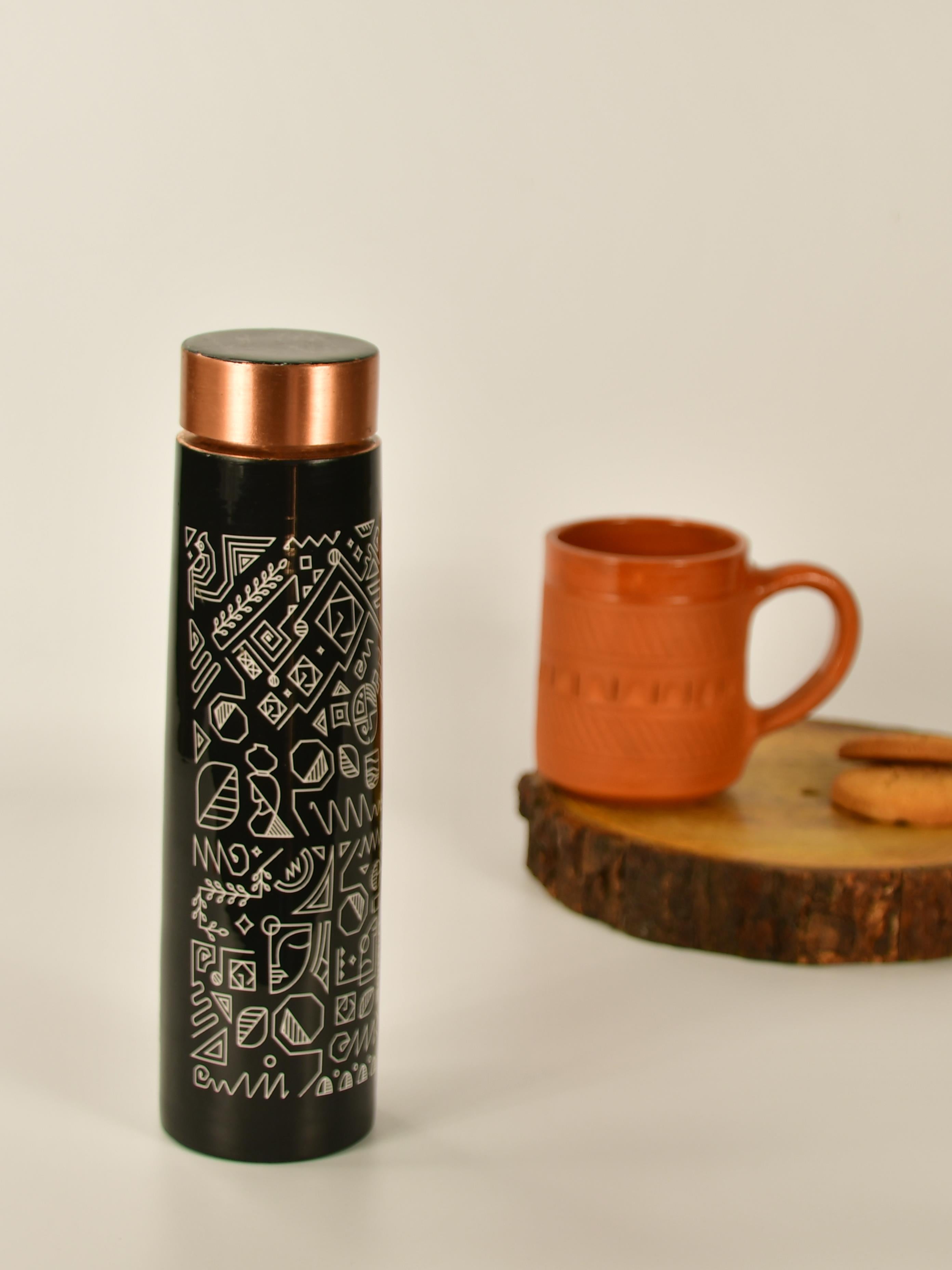 Sowpeace Handpainted bottle showcasing indigenous artforms