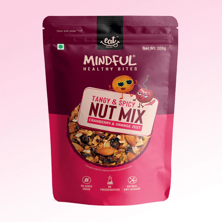 EAT Anytime Healthy Trail Mix with Cranberries & Orange Zest - Dry Fruit, Tropical Fruits & Nuts, 200g