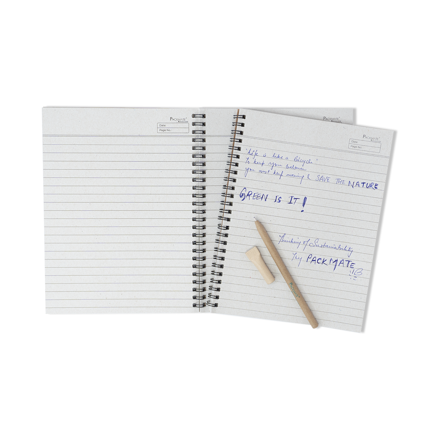 PackMate Spiral Notebook | For Office & Personal Use | Made Using 100% Recycled Paper ( cover design: Great ideas start here)