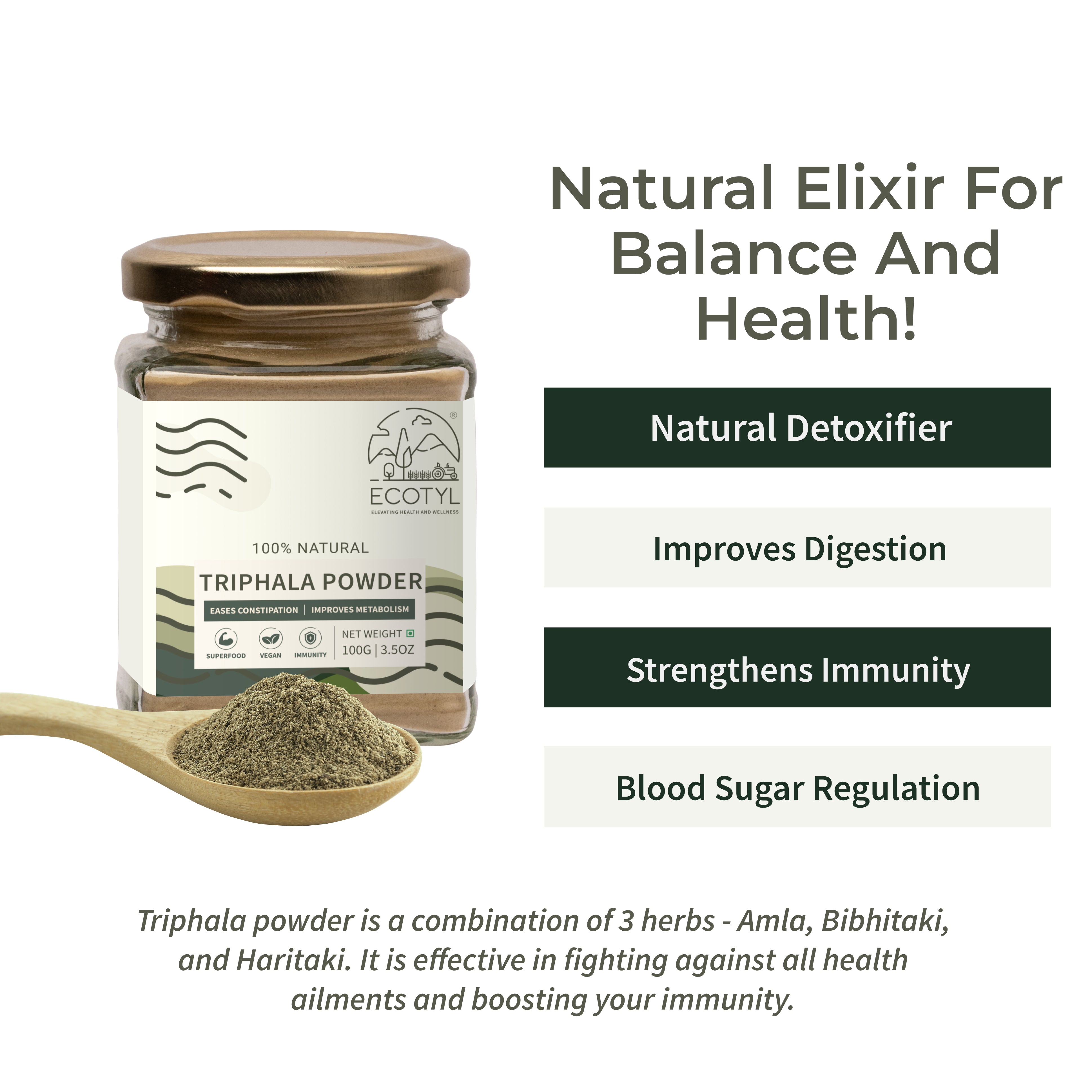 Ecotyl Triphala Powder | Triphala Churna | 100g