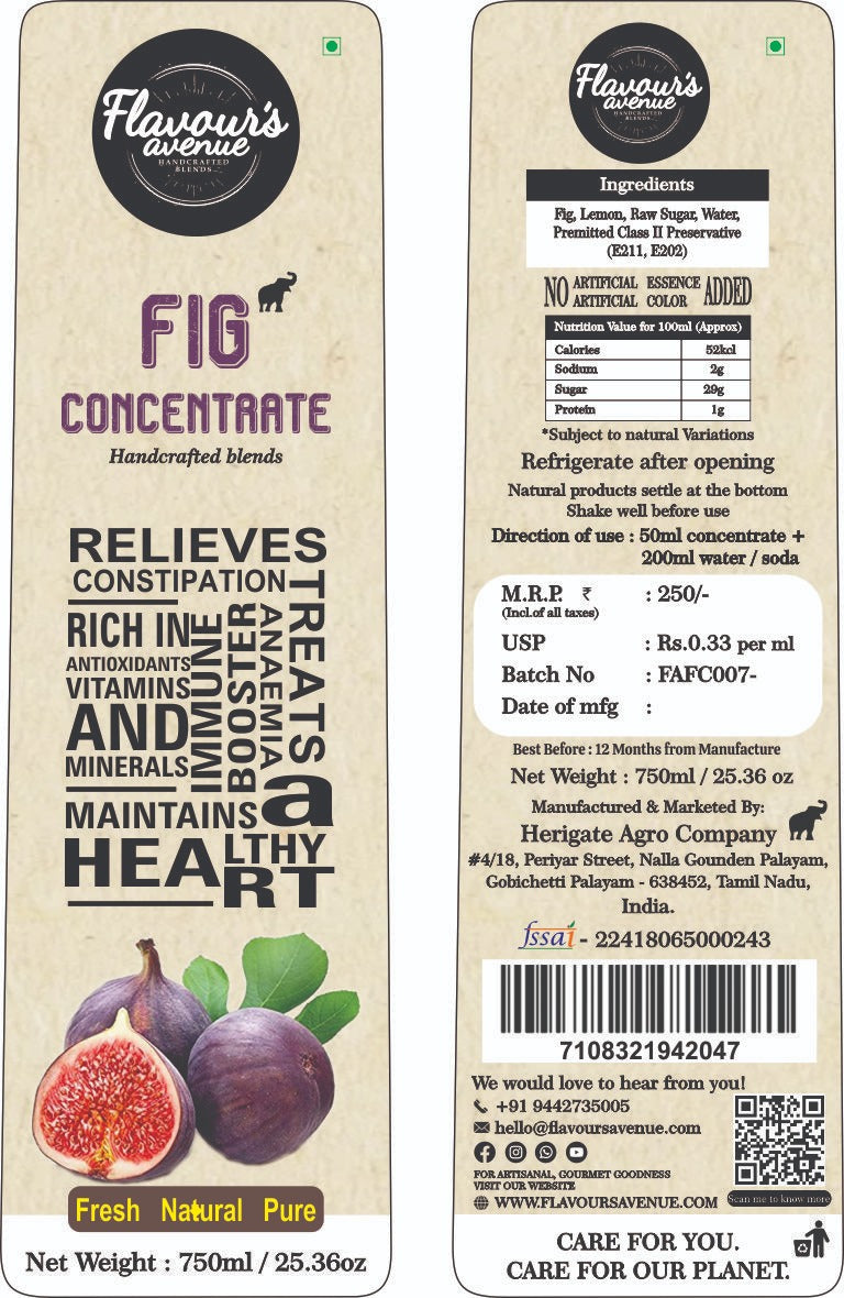 Flavours Avenue Fig Concentrate 750ml