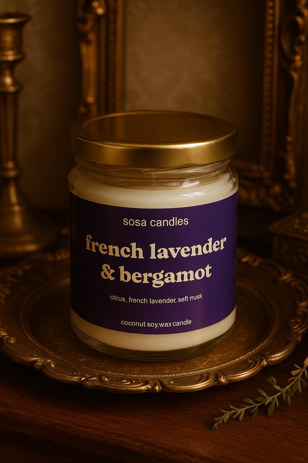 SOSA French Lavender Aromatic Scented Candles for Bedroom