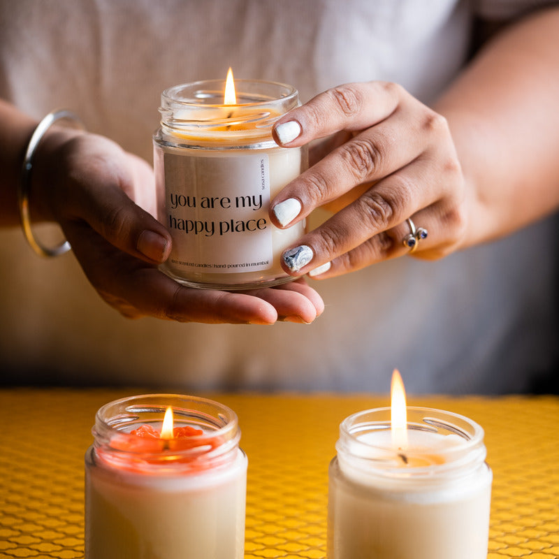 Sosa Candles Happy Place Scented Candles Gift Set | Scented Candles For Home Decor | Scented Candles For Home Decoration| Scented Candles For Bedroom | Gift Set