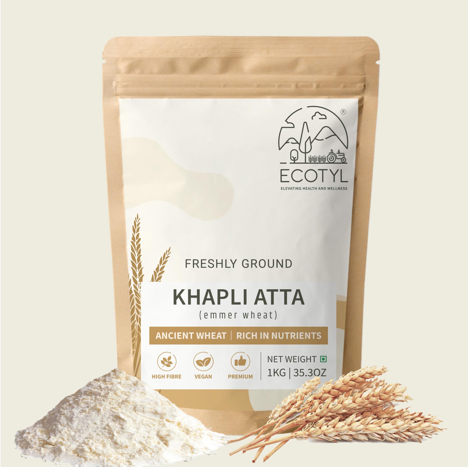 Ecotyl Khapli Atta | Emmer Wheat | Low Gluten | 1kg