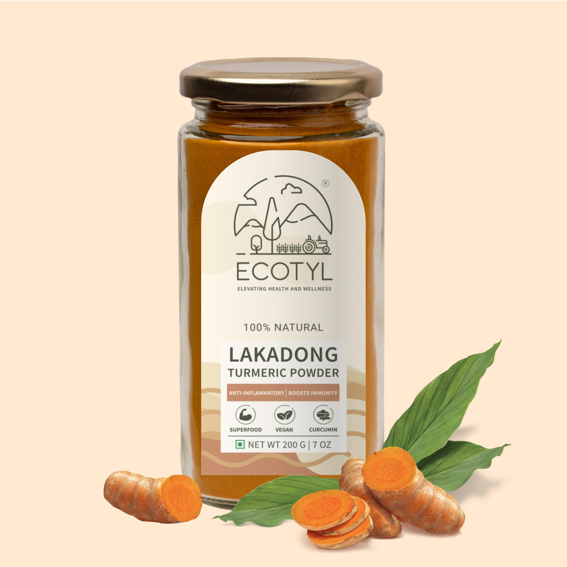 Ecotyl Lakadong Turmeric Powder for Strong Immunity | High Curcumin | 200g