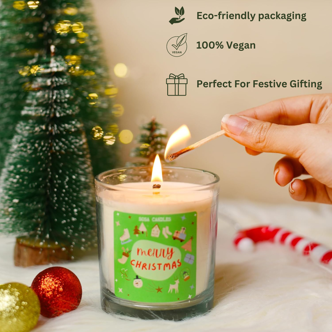 Sosa Candles Merry Christmas Scented Candles | Scented Candles For Home Decor | Scented Candles For Home Decoration