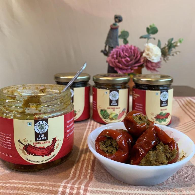 Earth Story Farms Pickles Bhari Laal Mirch Red Stuffed Chilli 250 g