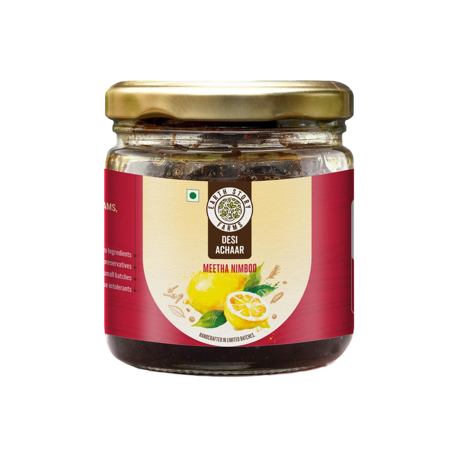 Earth Story Farms Pickles Meetha Nimboo Sweet lemon pickle 200 g