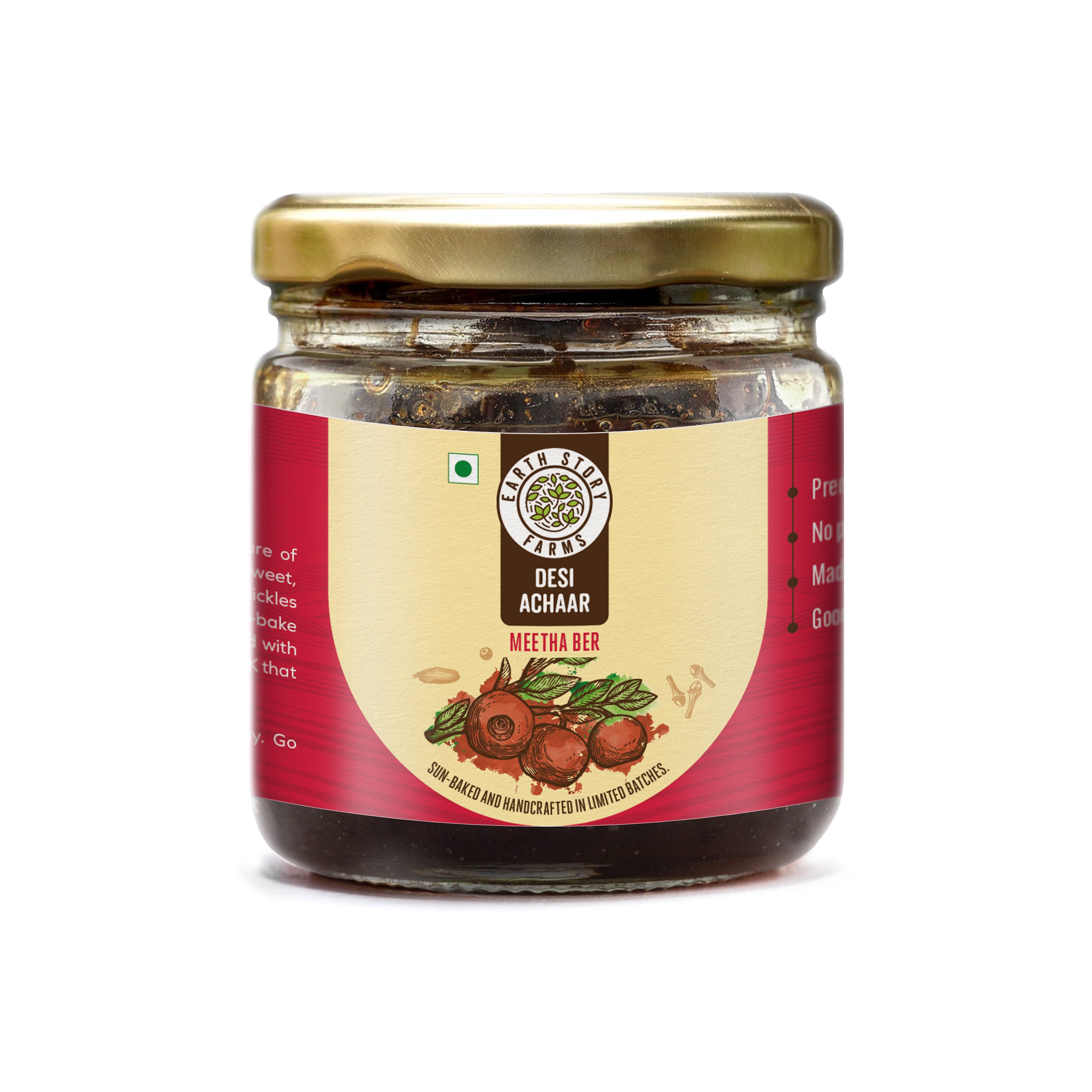 Earth Story Farms The Indulgence Box - Pickle Edit Meethi Ber,Meethi Imli, Aam Gur,Meetha Nimnoo 4 x 100 g