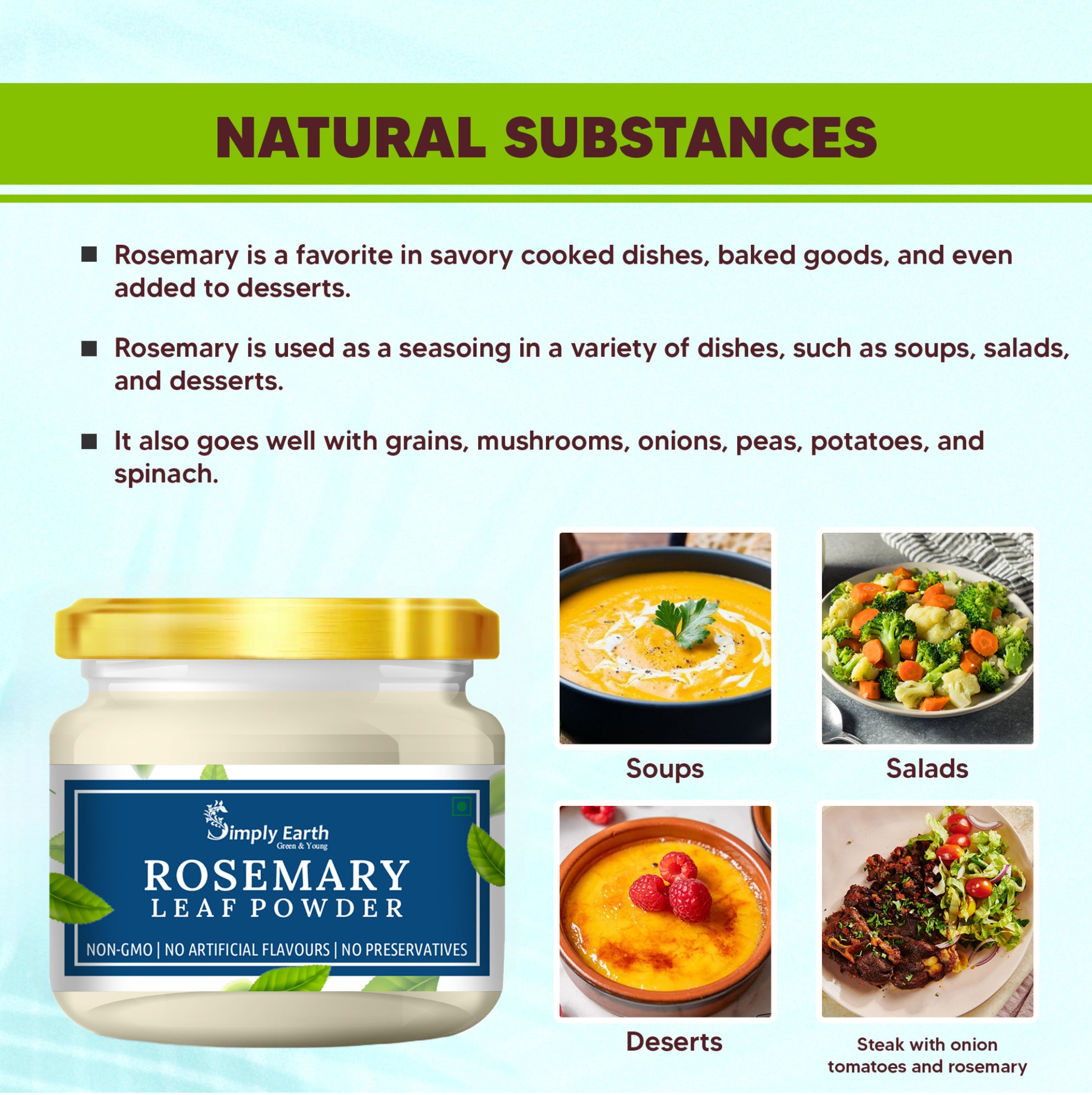Simply Earth Rosemary Dried Leaves Powder - 100 GM