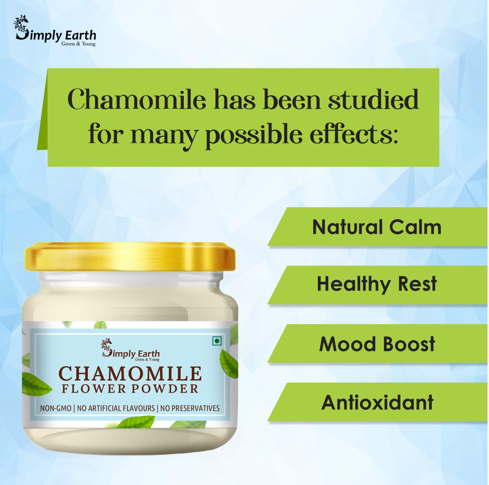 Simply Earth organic Chamomile Flower Powder - 100 GM
