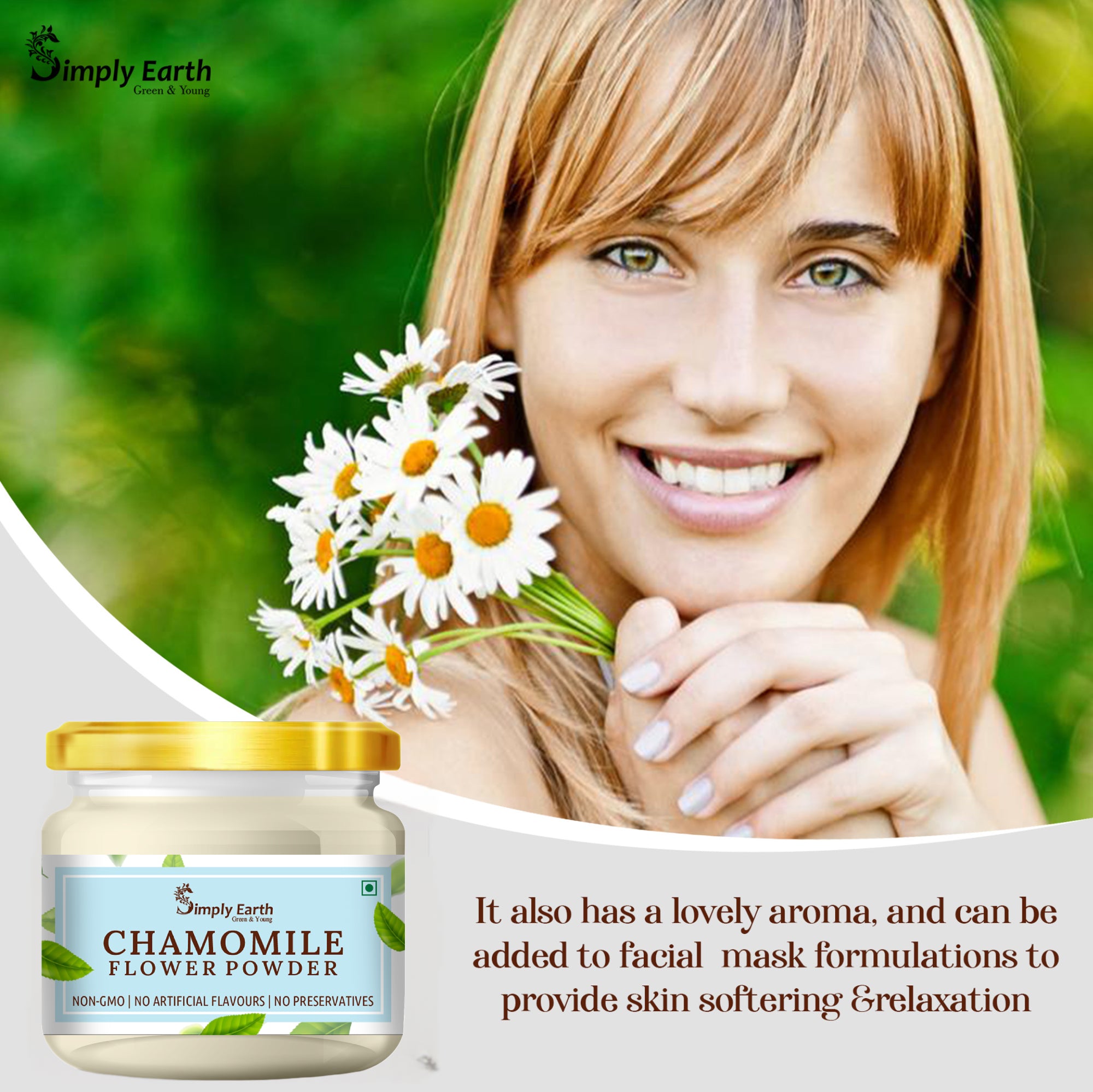 Simply Earth organic Chamomile Flower Powder - 100 GM
