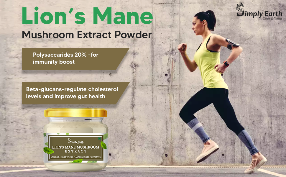 Simply Earth Lion's Mane Mushroom Extract Powder 10:1 - 50 GM