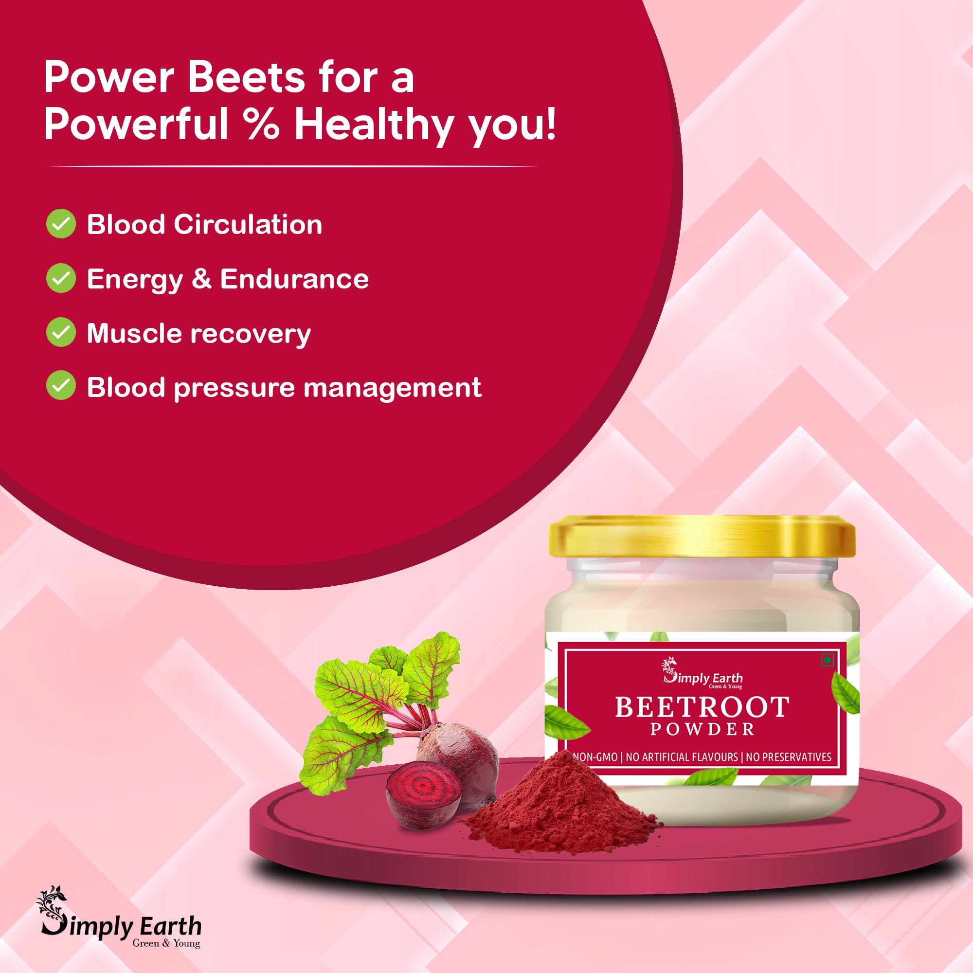 Simply Earth Dehydrated Natural Beetroot Powder - 100GM