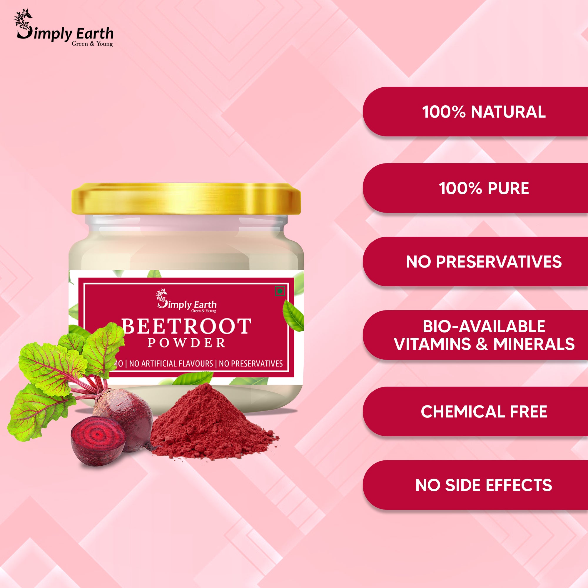 Simply Earth Dehydrated Natural Beetroot Powder - 100GM