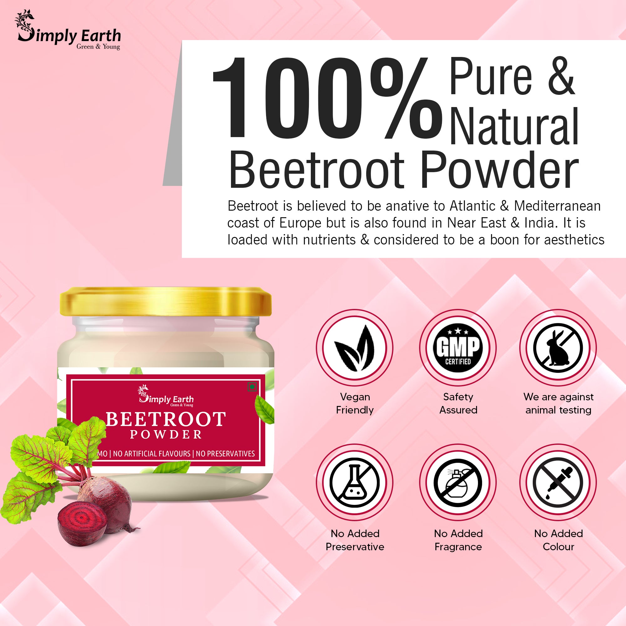 Simply Earth Dehydrated Natural Beetroot Powder - 100GM