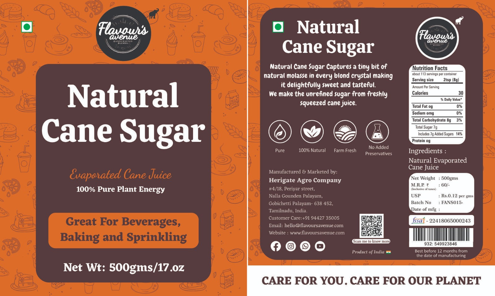 Flavours Avenue Natural Cane Sugar 500g