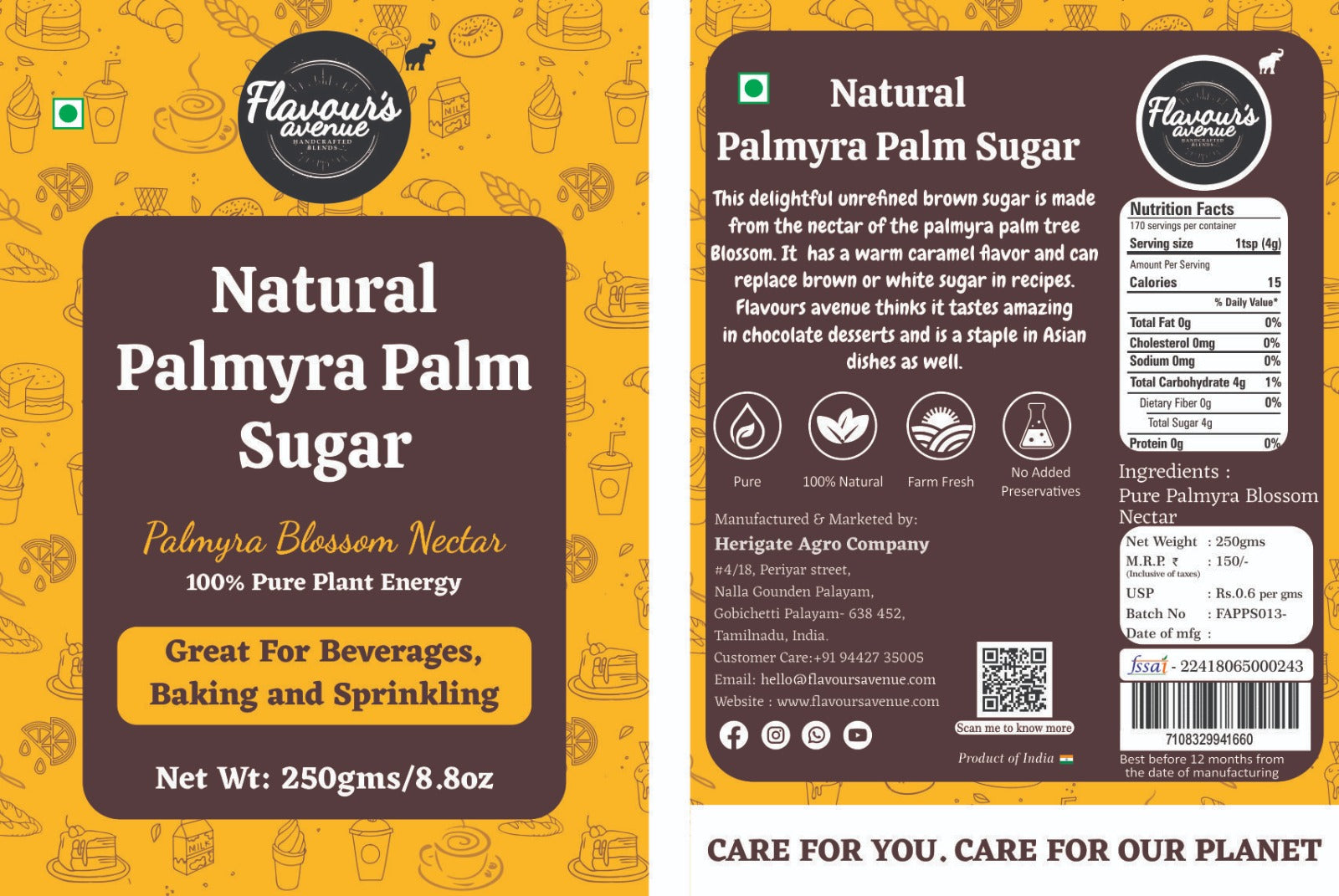 Flavours Avenue Natural Palmyra Palm Sugar 250g