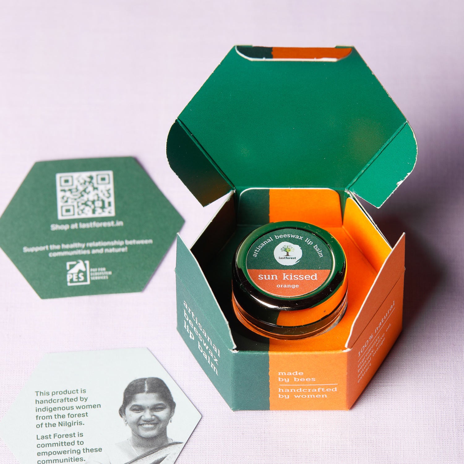 Last Forest Artisanal, Handmade Beeswax Lip Balm Orange