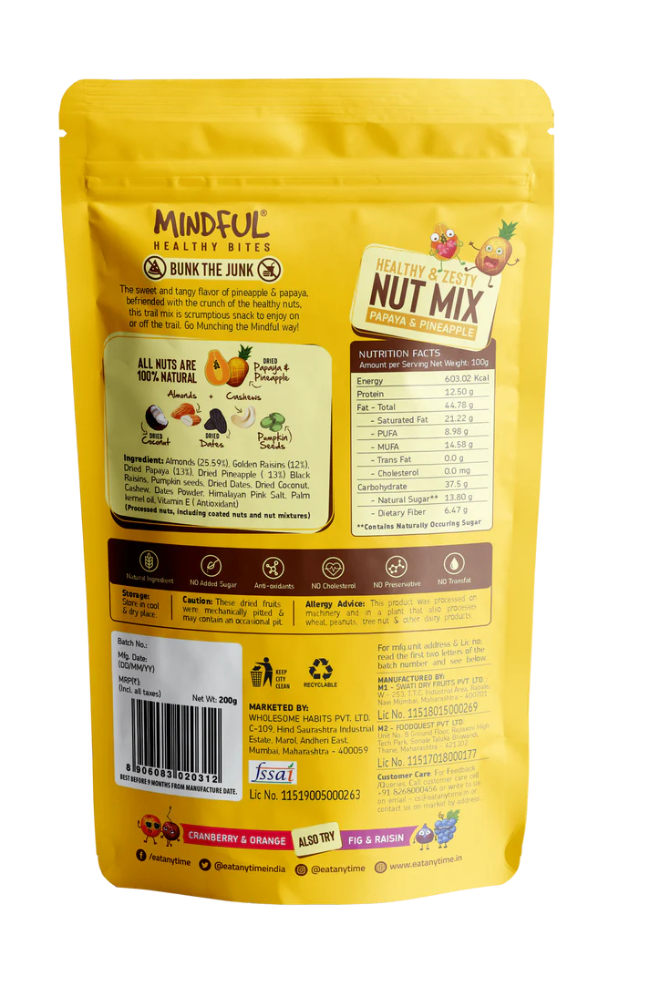 EAT Anytime Healthy Trail Mix with Papaya & Pineapple - 200g