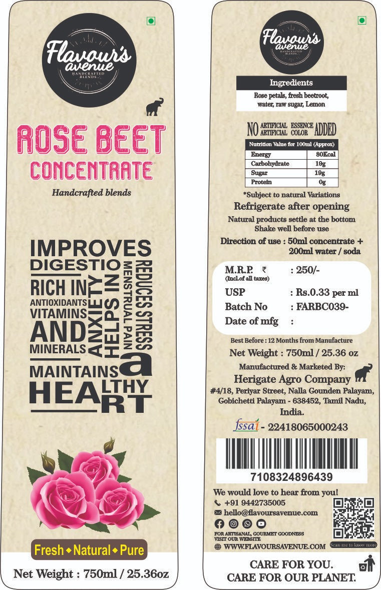 Flavours Avenue Rose Beet Concentrate 750ml