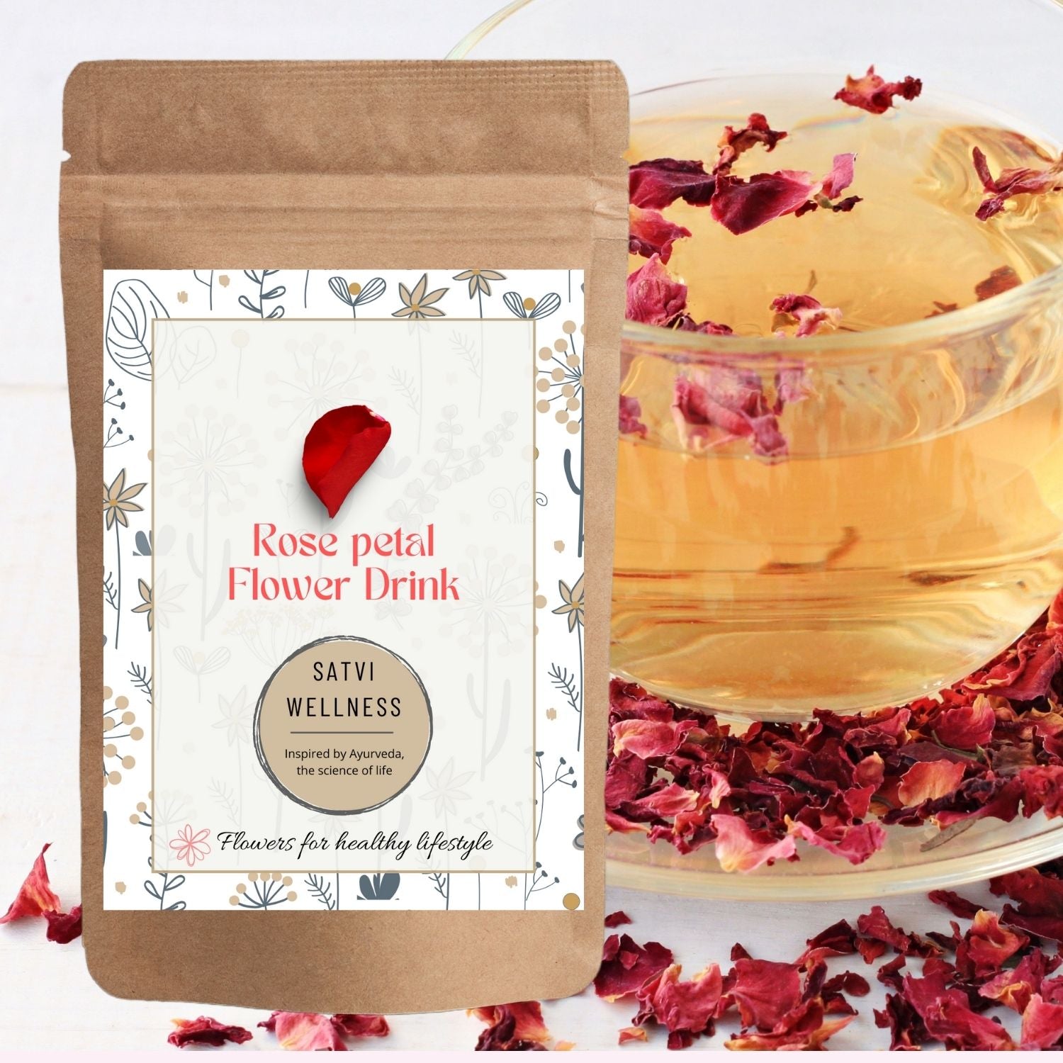 Satvi Wellness Rose petal flower Tea