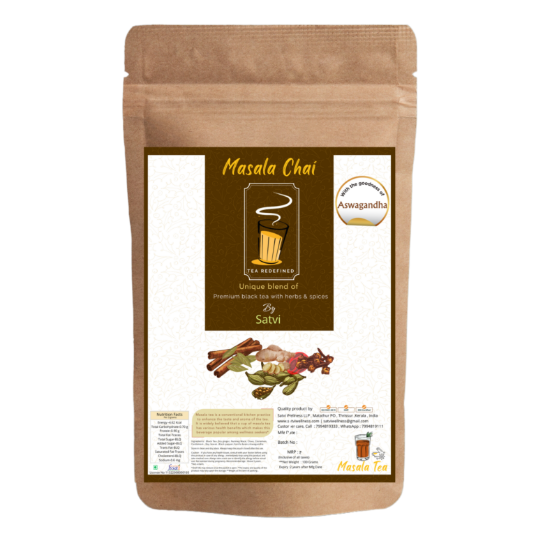 Satvi Wellness Masala Chai Black tea with Ashwagandha and healthy spices