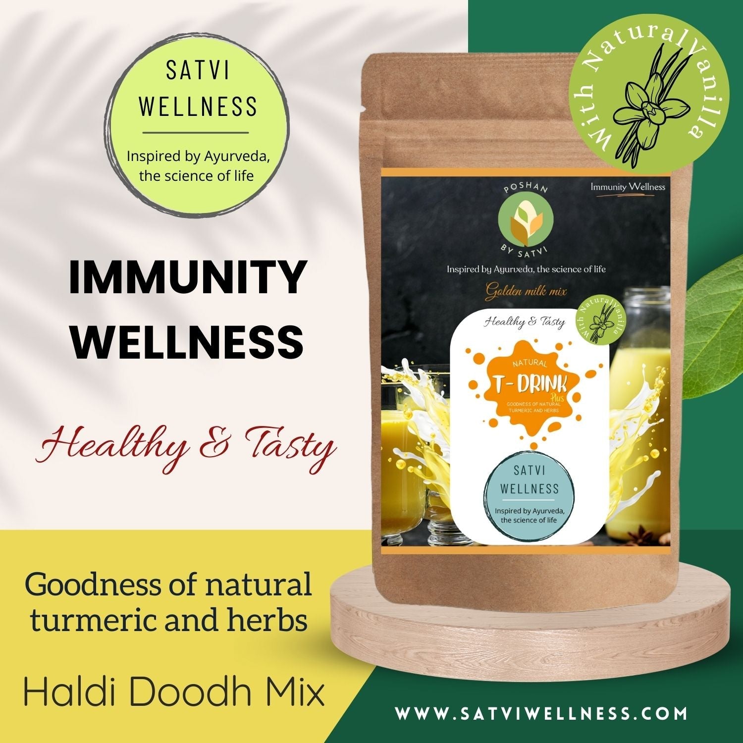 Satvi Wellness -Turmeric Milk Drink Mix Plus