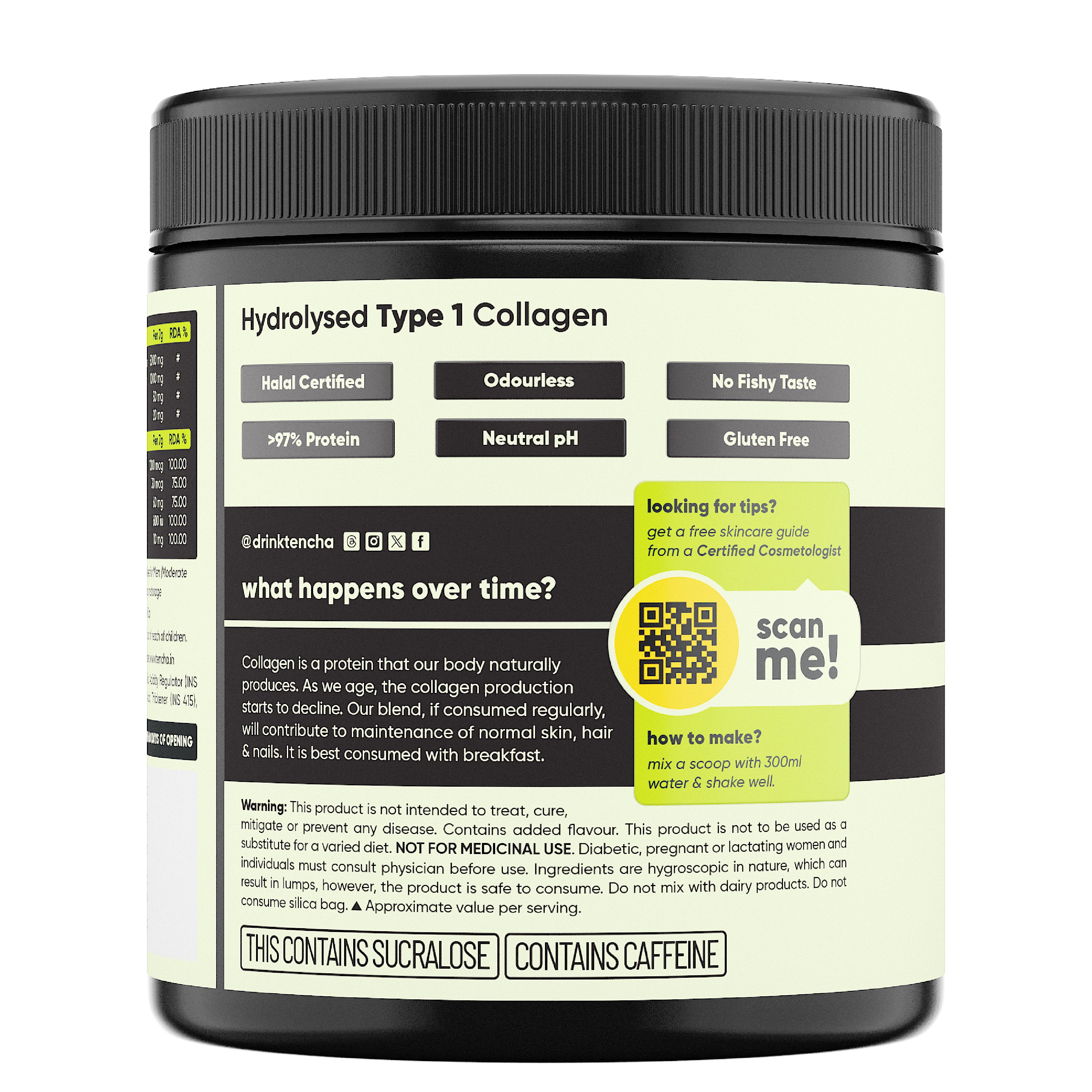 Tencha Marine Collagen Supplements Powder For Women & Men, 30 Servings, 210 Gm