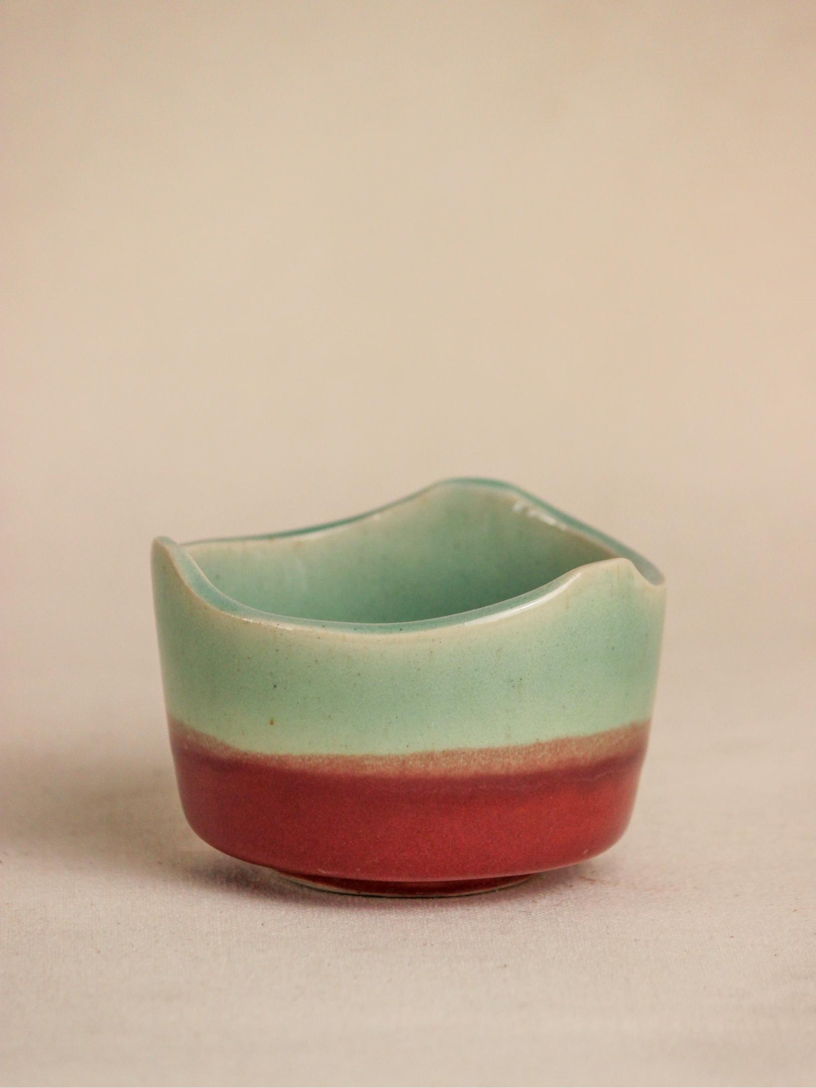 The Orby House Pastel Blue Pink Dessert Ceramic Bowl